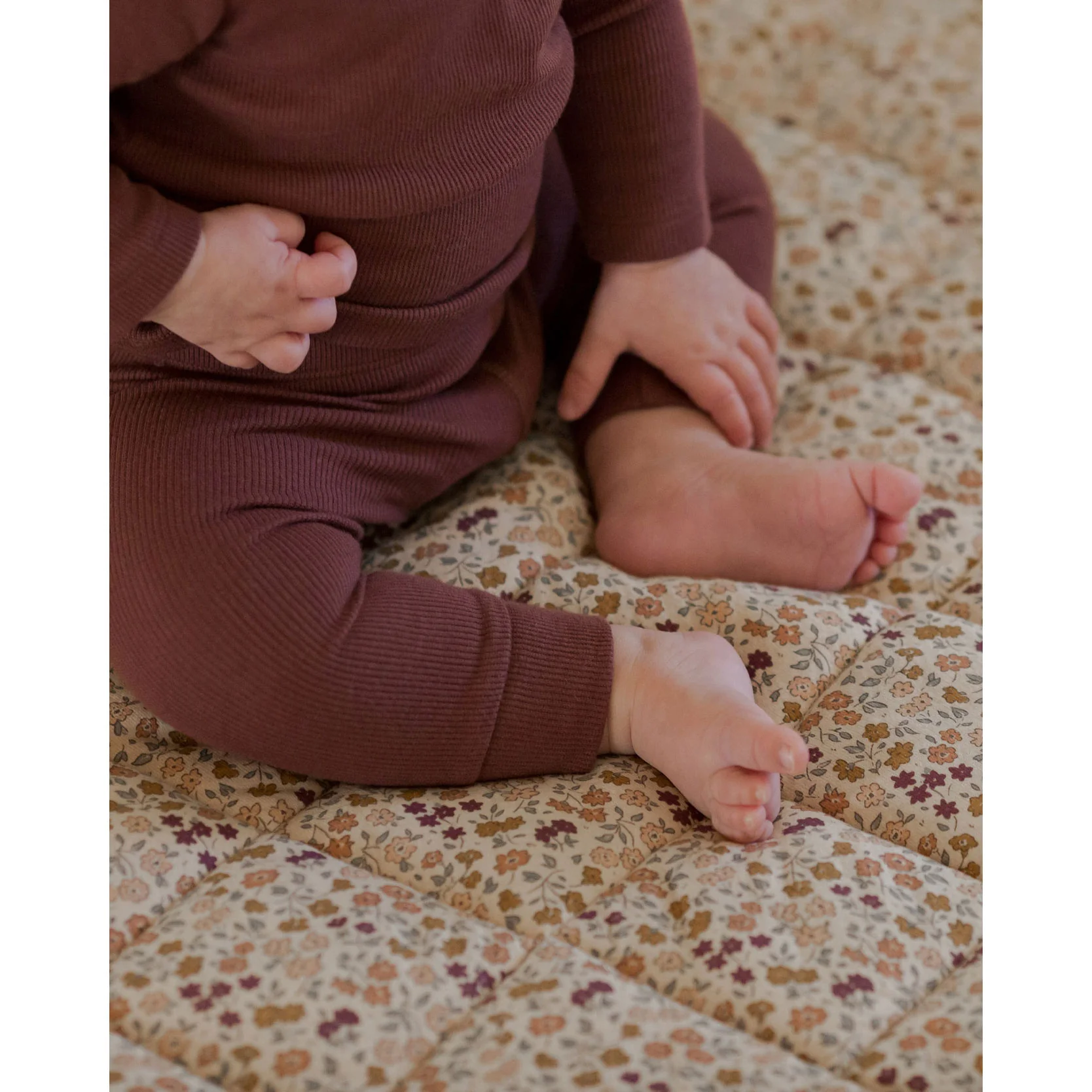 Quincy Mae Plum Ribbed Tee + Legging Set - Image 3