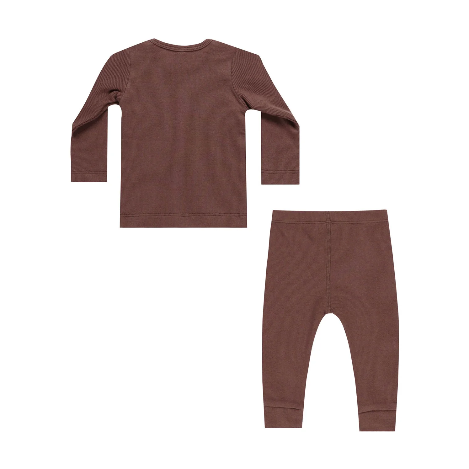 Quincy Mae Plum Ribbed Tee + Legging Set - Image 4