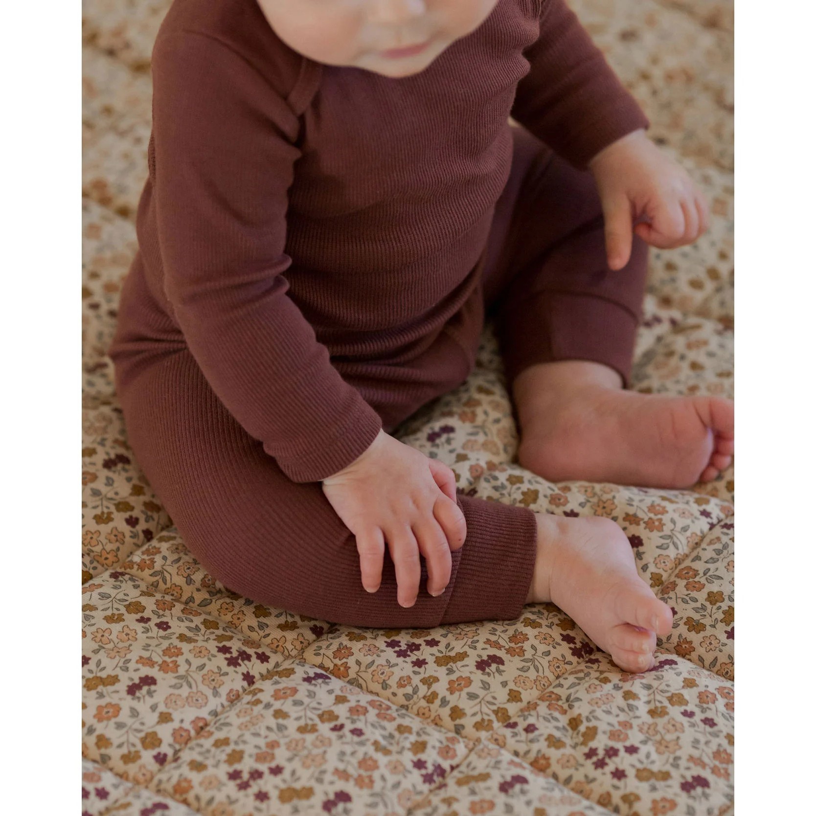 Quincy Mae Plum Ribbed Tee + Legging Set - Image 5