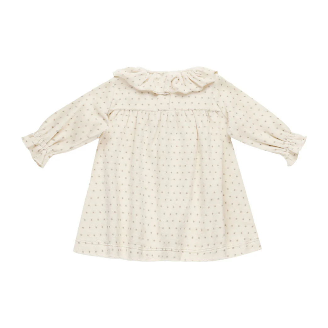 Quincy Mae Polka Dot Velour Baby Dress - Image 2