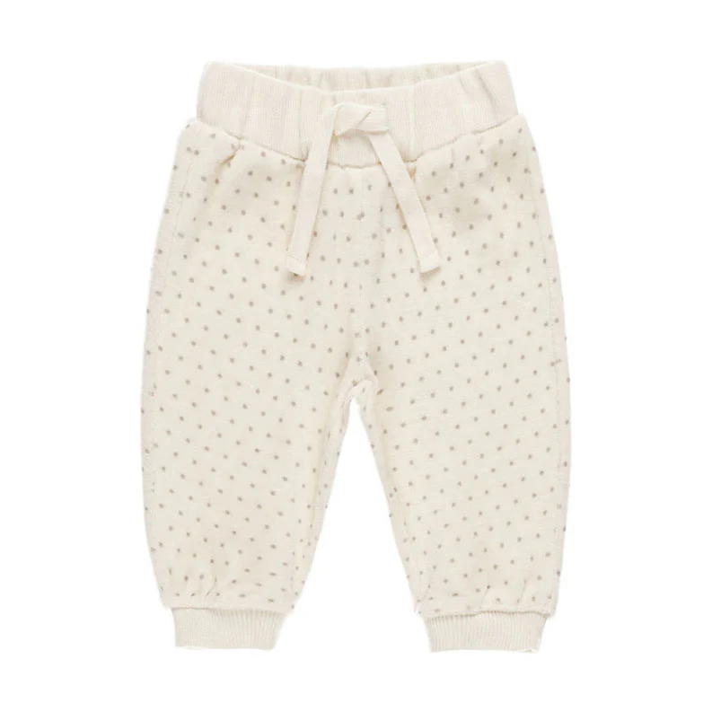 Quincy Mae Polka Dot Velour Relaxed Sweatpant