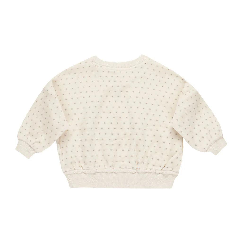 Quincy Mae Polka Dot Velour Relaxed Sweatshirt - Image 2