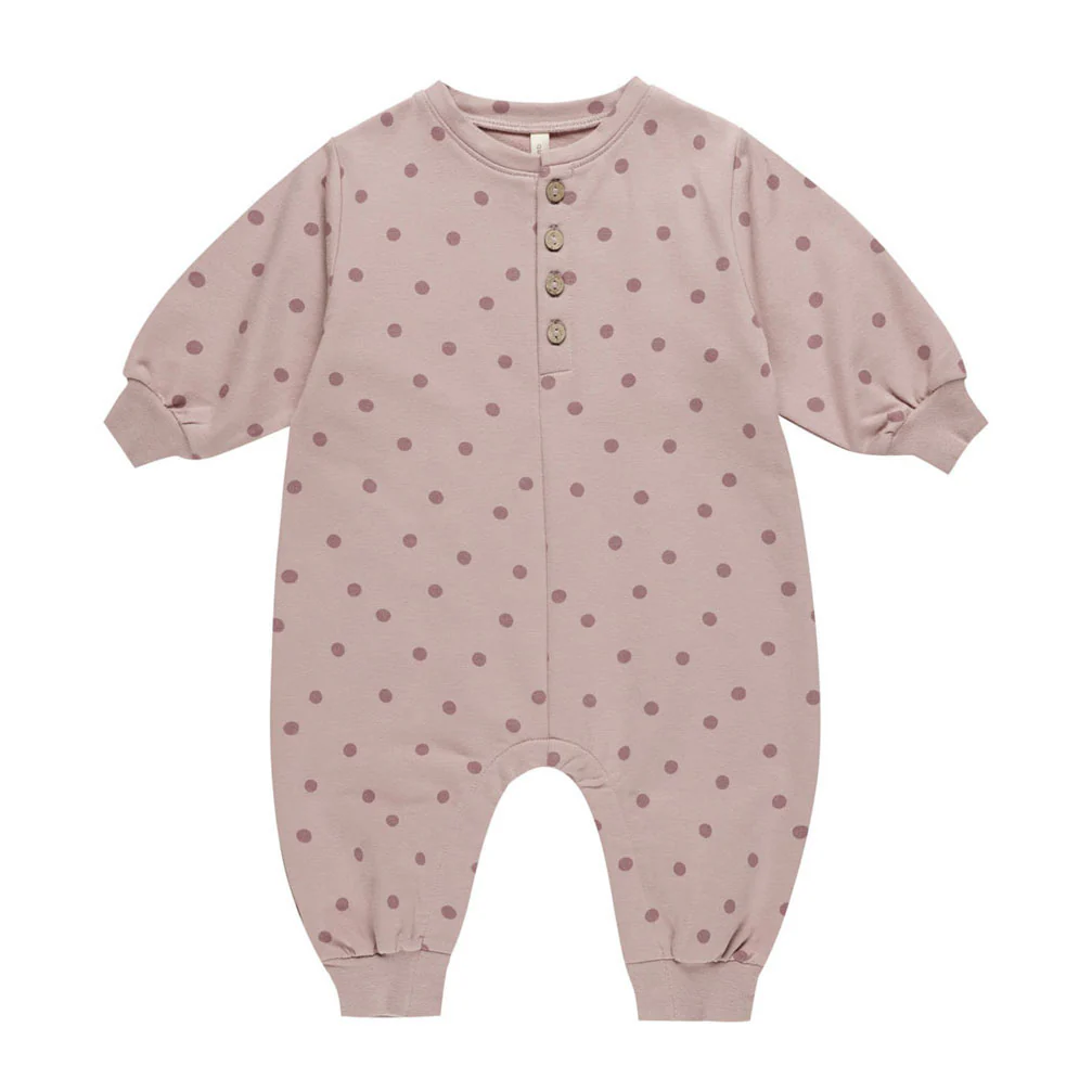 Quincy Mae Polka Relaxed Fleece Jumpsuit