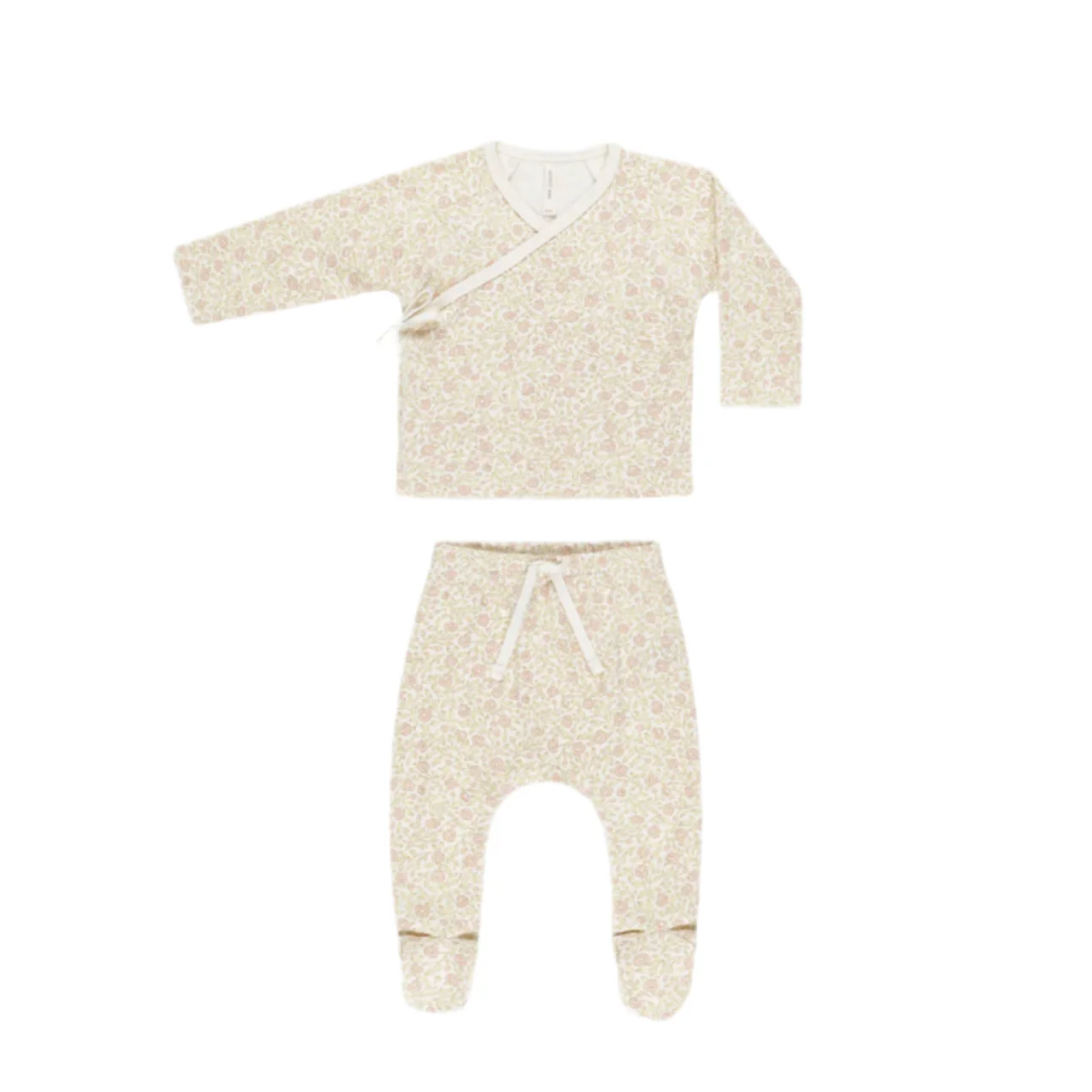Quincy Mae Primrose Wrap Top + Footed Pant Set