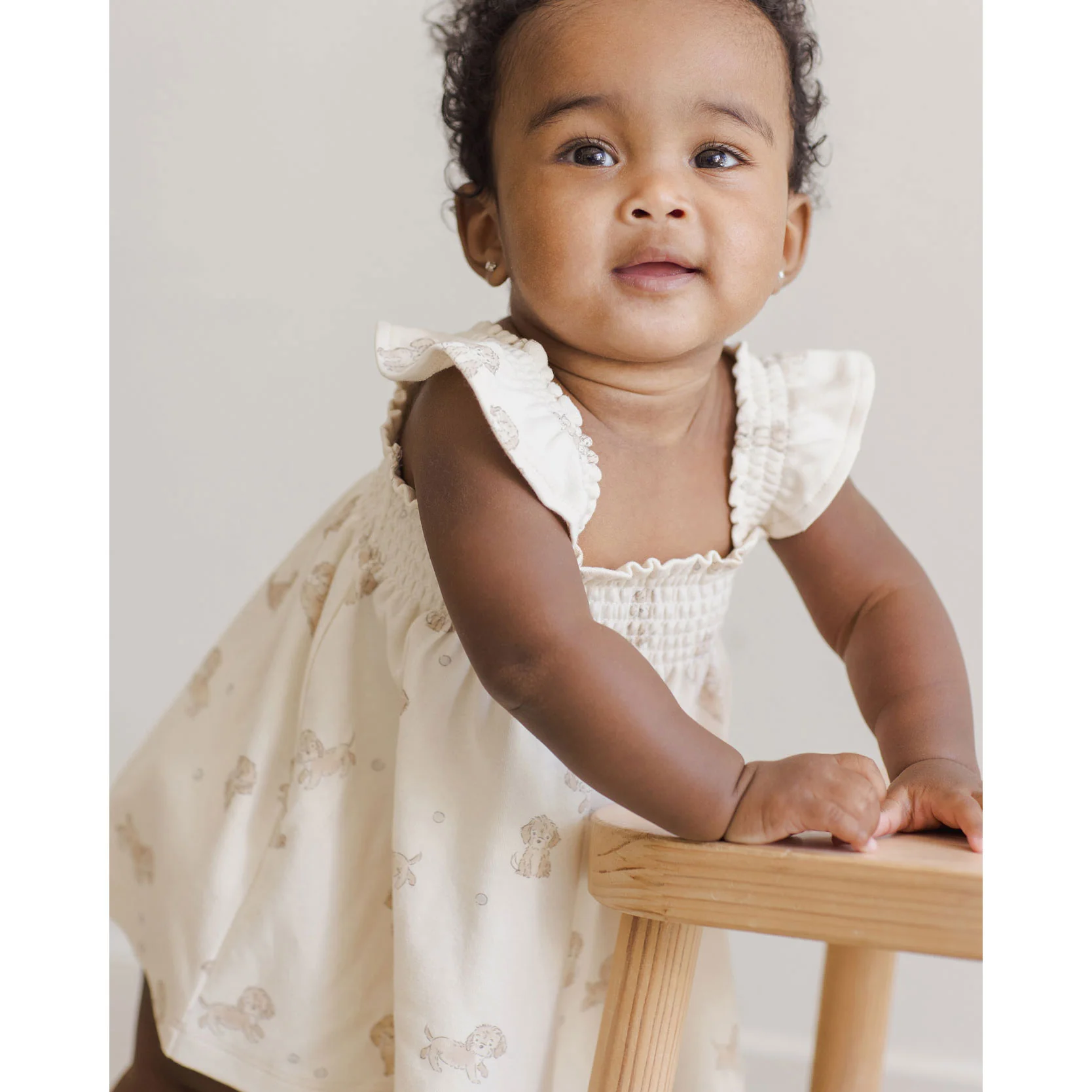 Quincy Mae Puppies Smocked Jersey Dress - Image 2