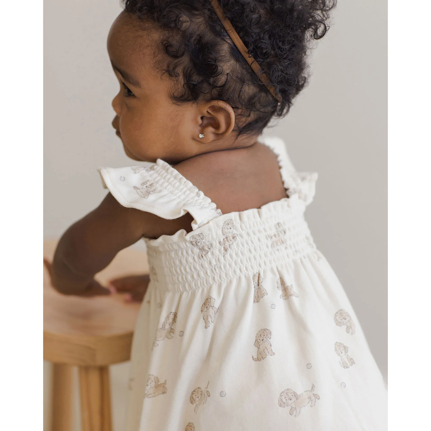 Quincy Mae Puppies Smocked Jersey Dress - Image 3