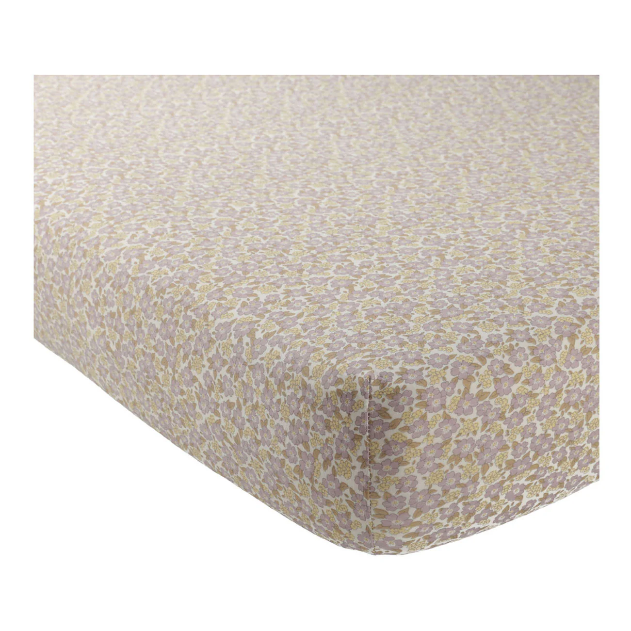 Quincy Mae Purple Floral Bamboo Crib Sheet