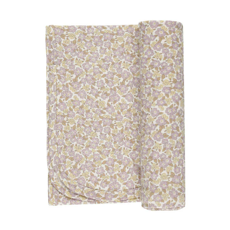 Quincy Mae Purple Floral Bamboo Swaddle - Image 2