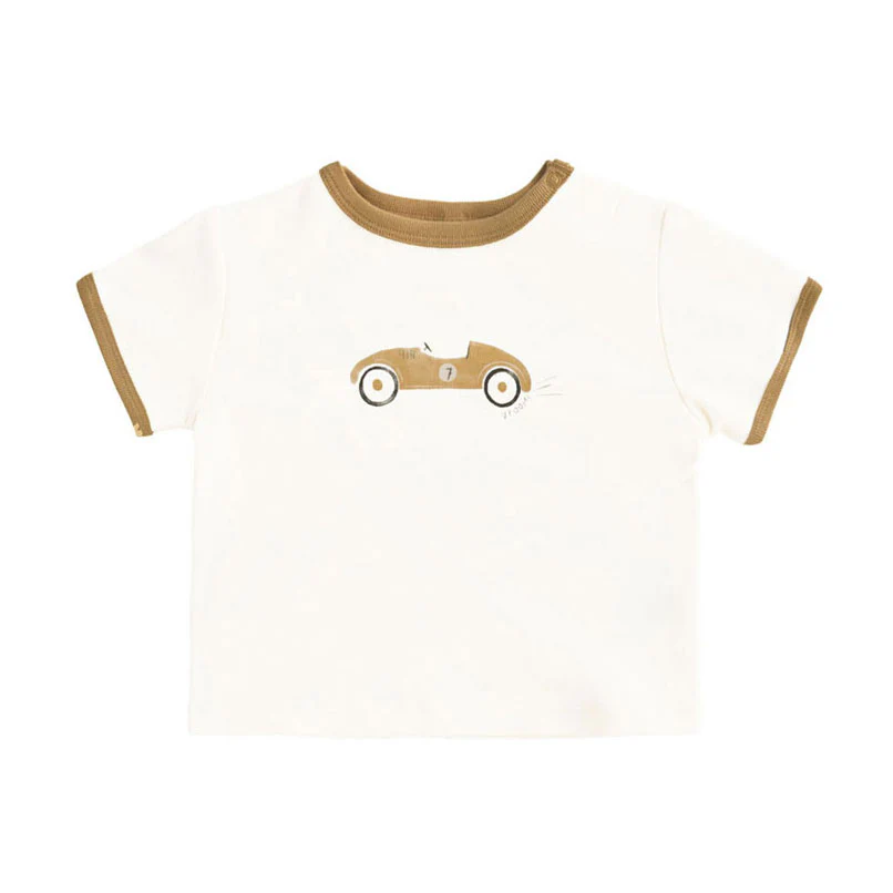 Quincy Mae Race Car Ringer Tee