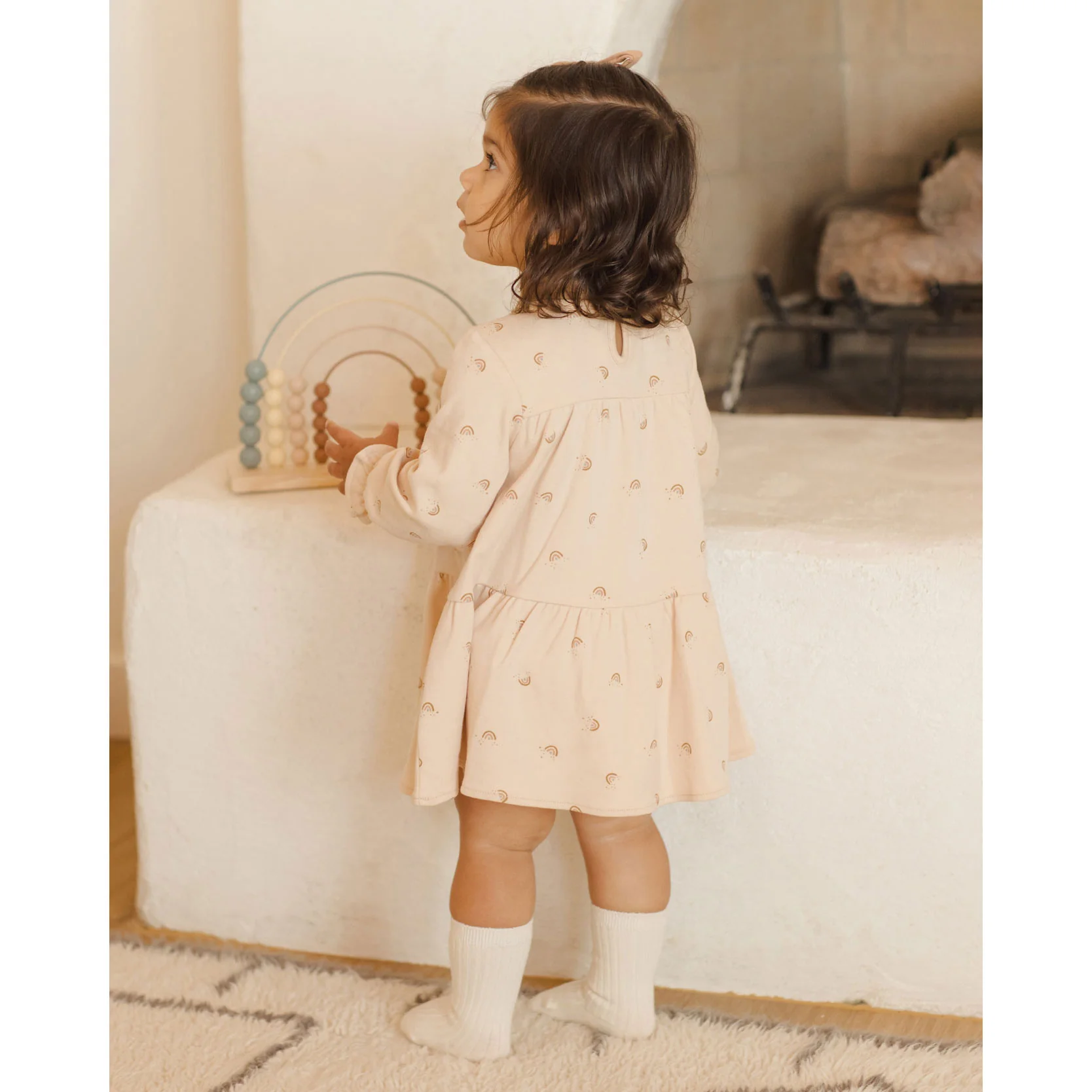 Quincy Mae Rainbows Tiered Jersey Dress - Image 4