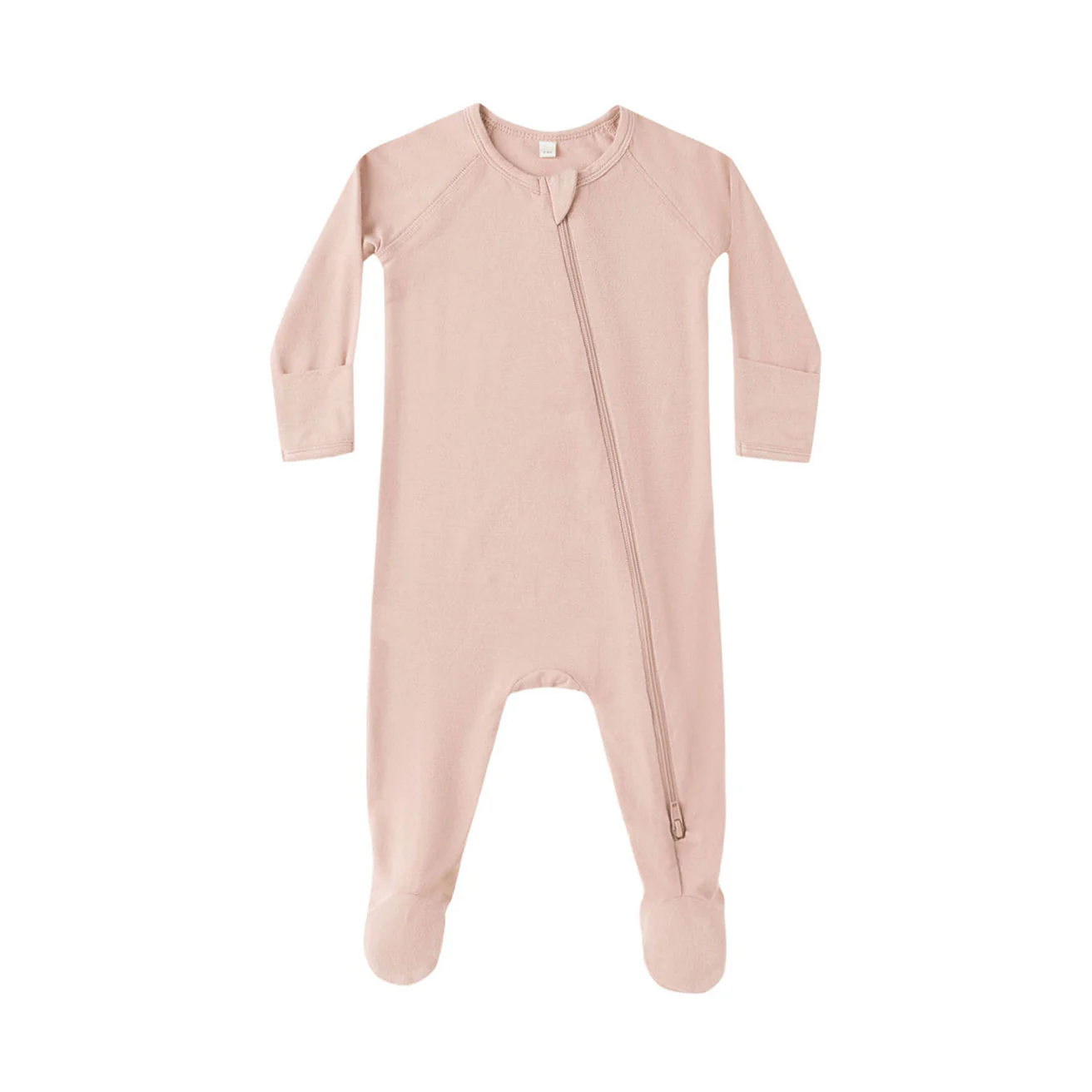 Quincy Mae Rose Bamboo Zip Footie