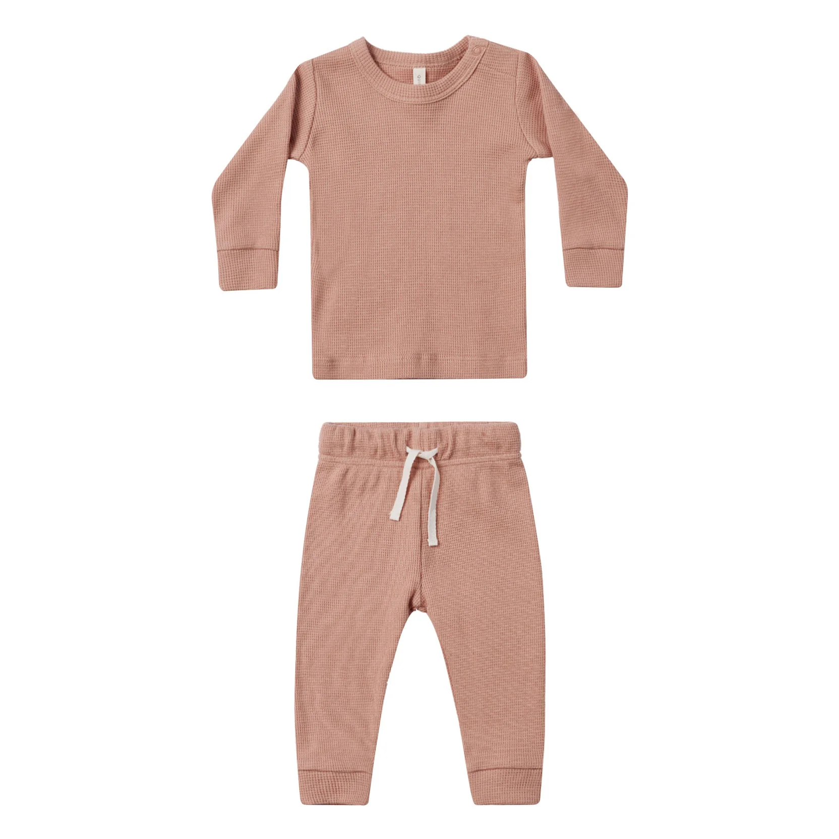Quincy Mae Rose Waffle Top + Pant Set