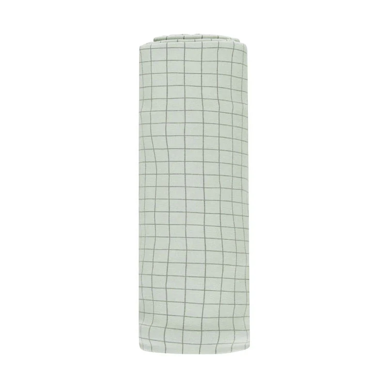 Quincy Mae Sage Grid Bamboo Swaddle