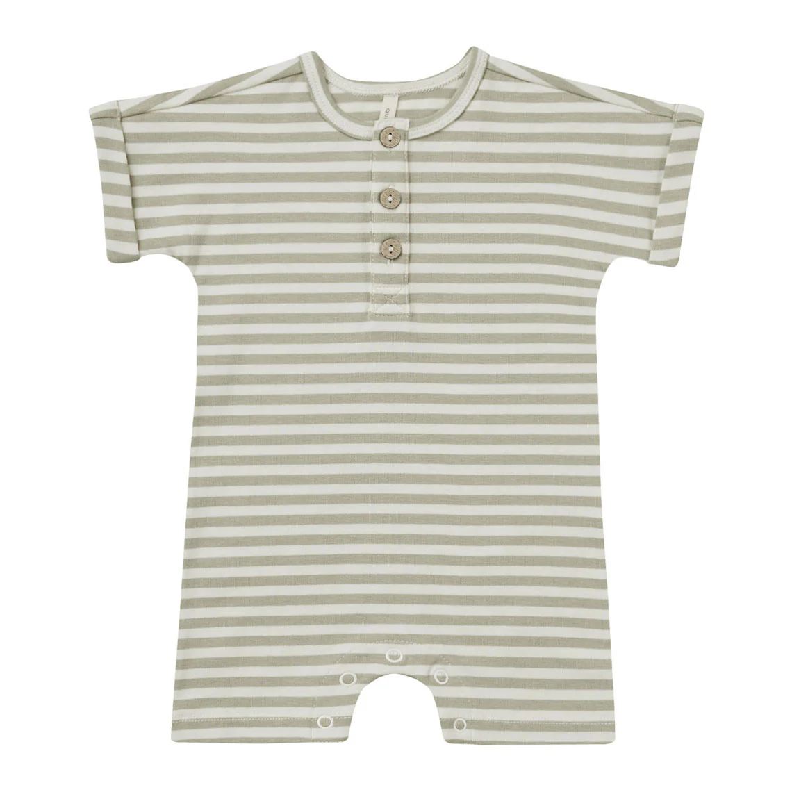 Quincy Mae Sage Stripe Short Sleeve One-Piece