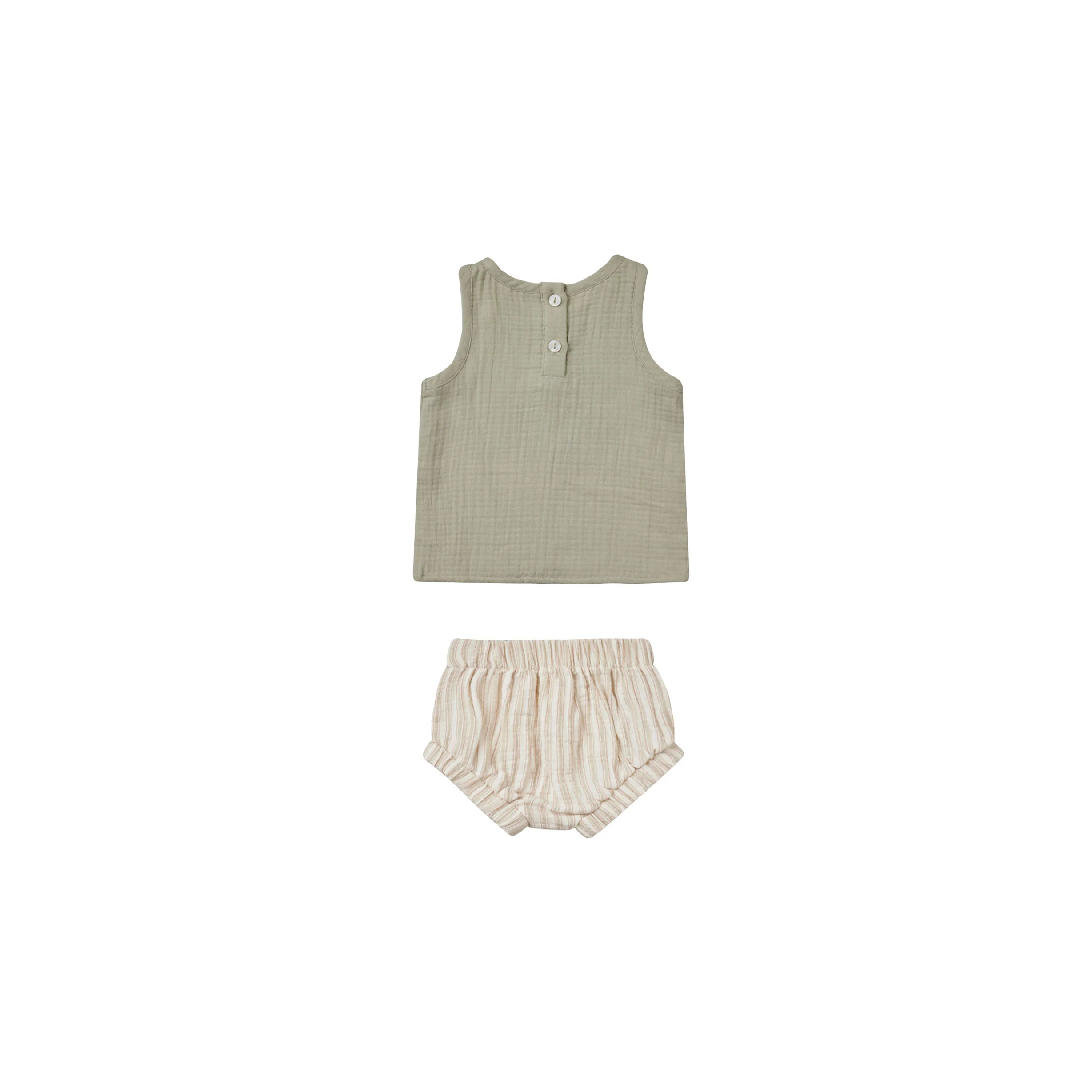 Quincy Mae Sage Stripe Woven Tank + Short Set - Image 2