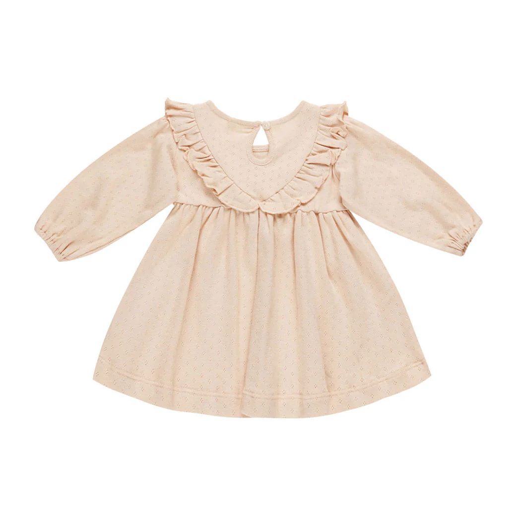 Quincy Mae Shell Long sleeve Ruffle V Dress - Image 2