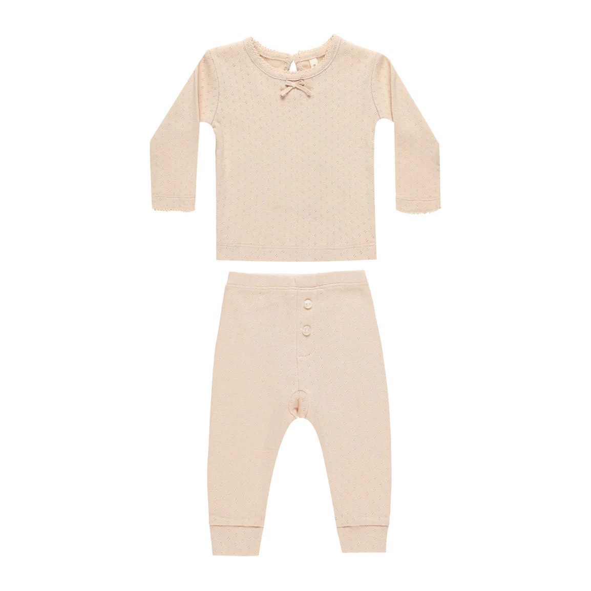 Quincy Mae Shell Pointelle Long Sleeve Tee + Legging