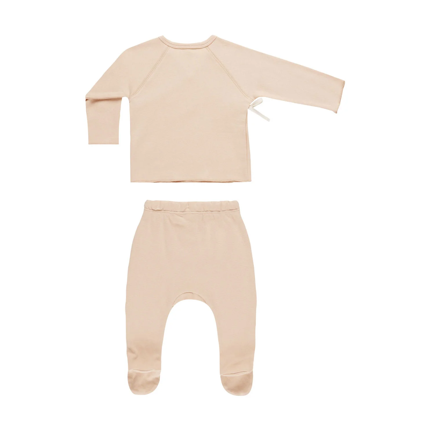 Quincy Mae Shell Wrap Top + Footed Pant Set - Image 2