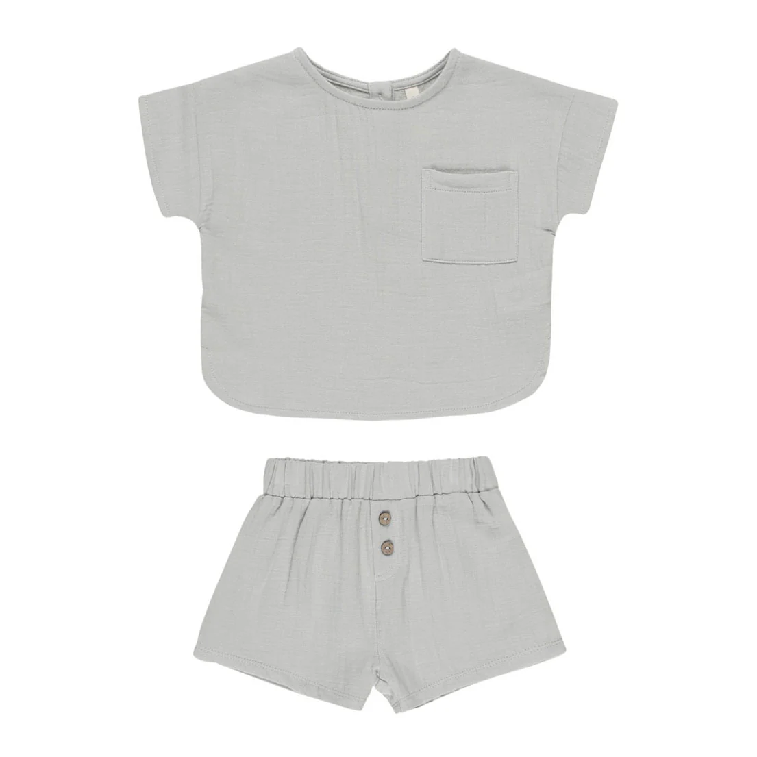 Quincy Mae Sky Woven Boxy Top + Short Set