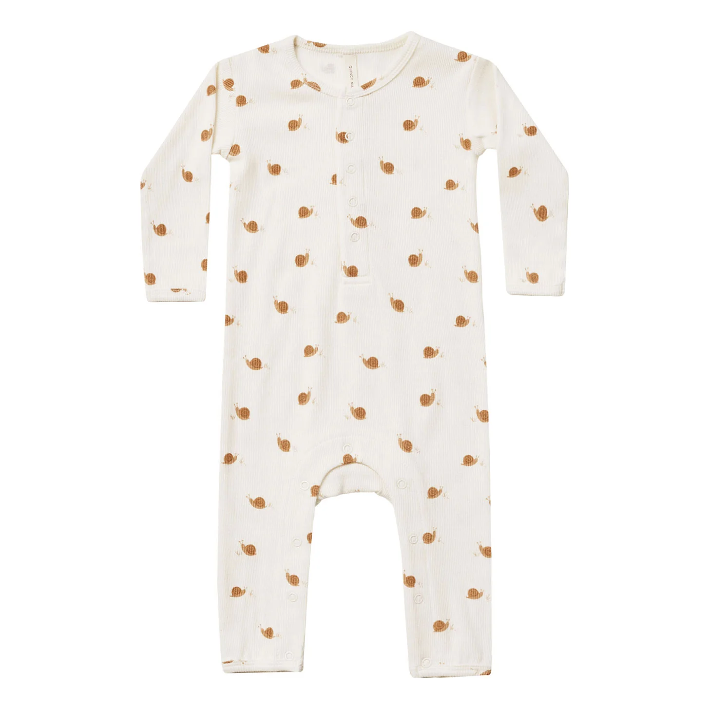 Quincy Mae Snails Ribbed Baby Jumpsuit
