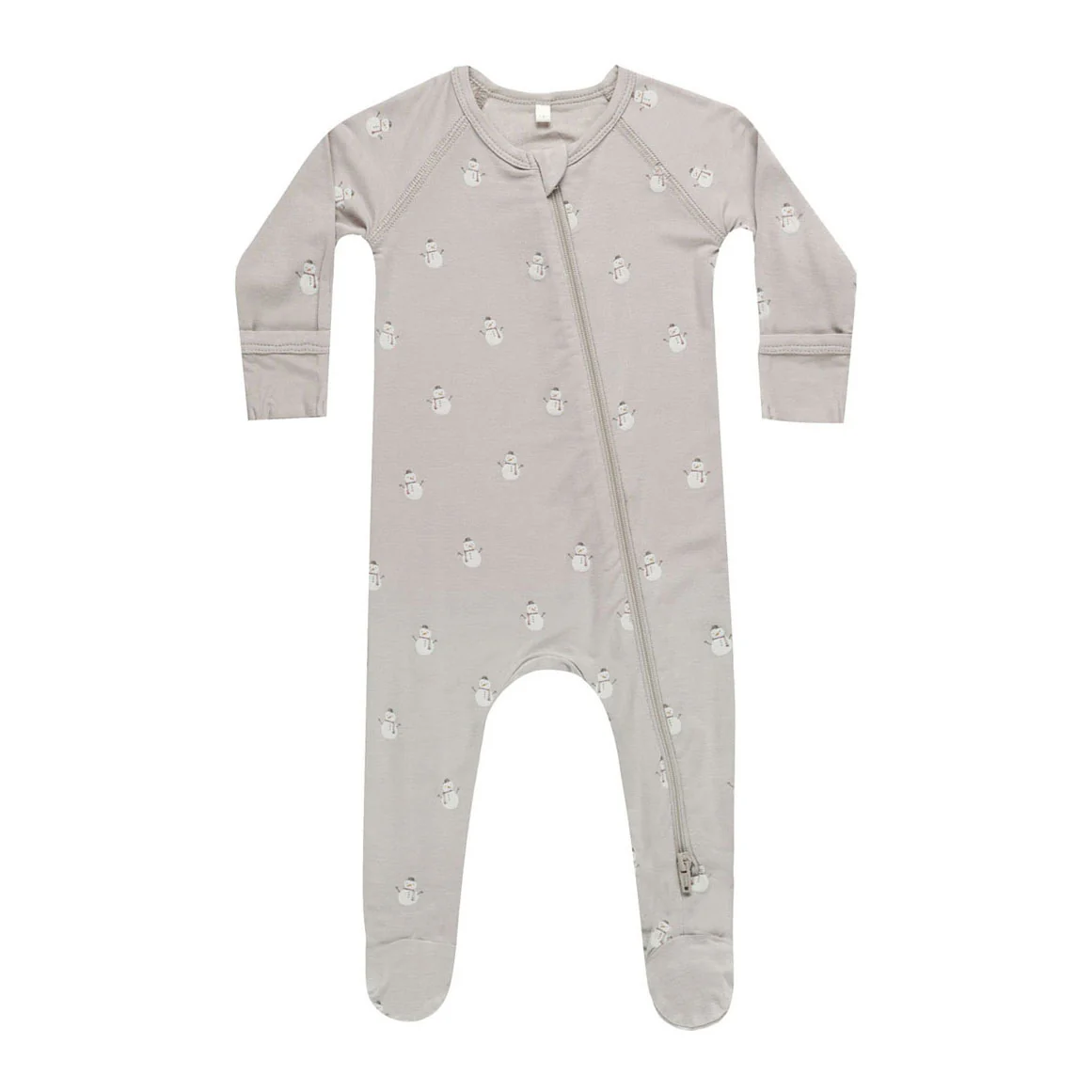 Quincy Mae Snowmen Bamboo Zip Footie
