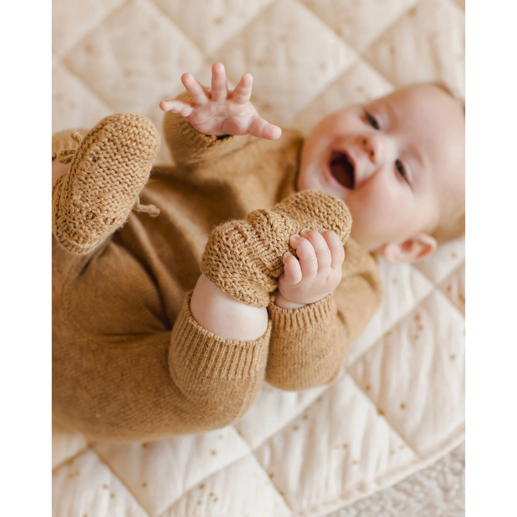 Quincy Mae Speckled Golden Knit Sweater - Image 2