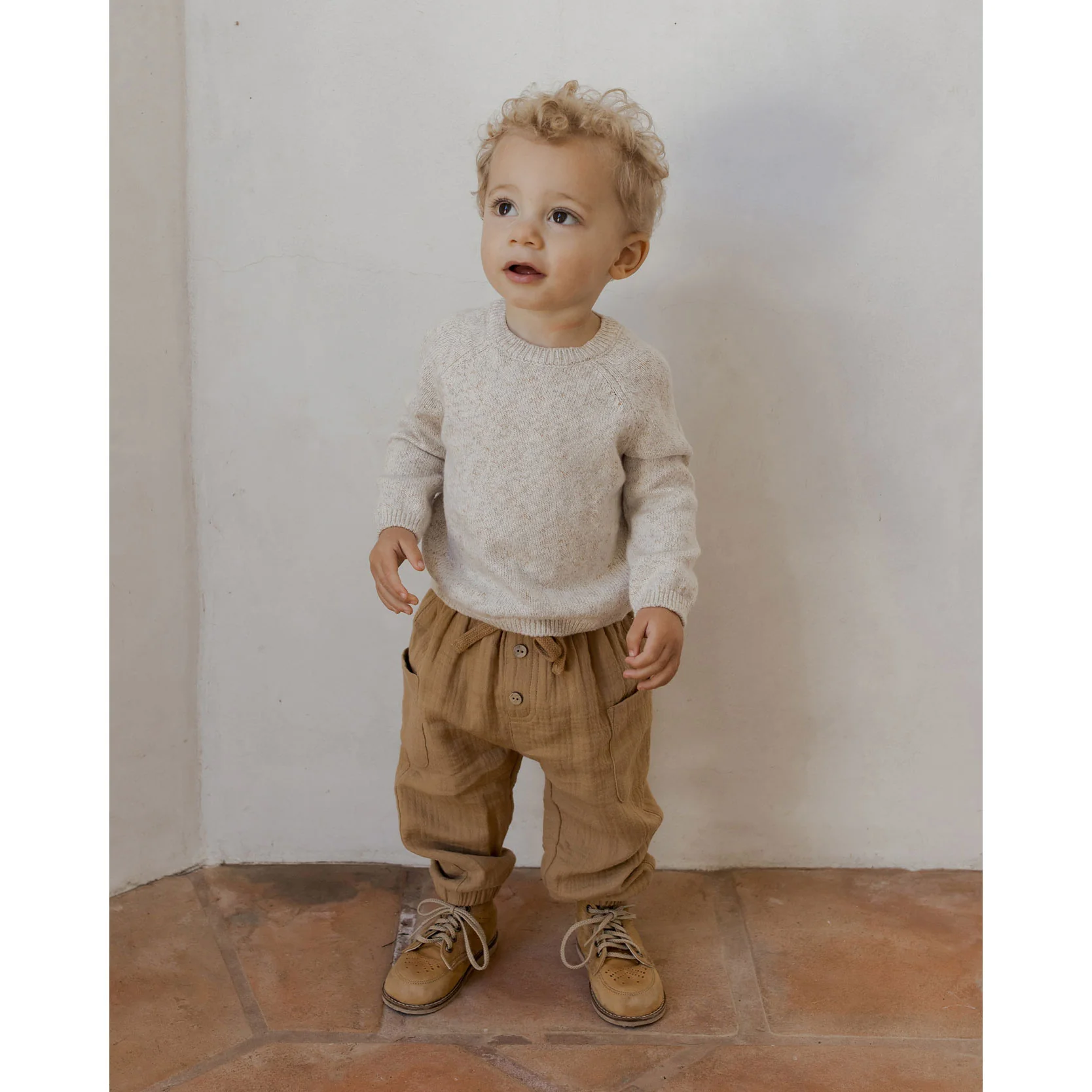 Quincy Mae Speckled Natural Knit Sweater - Image 2