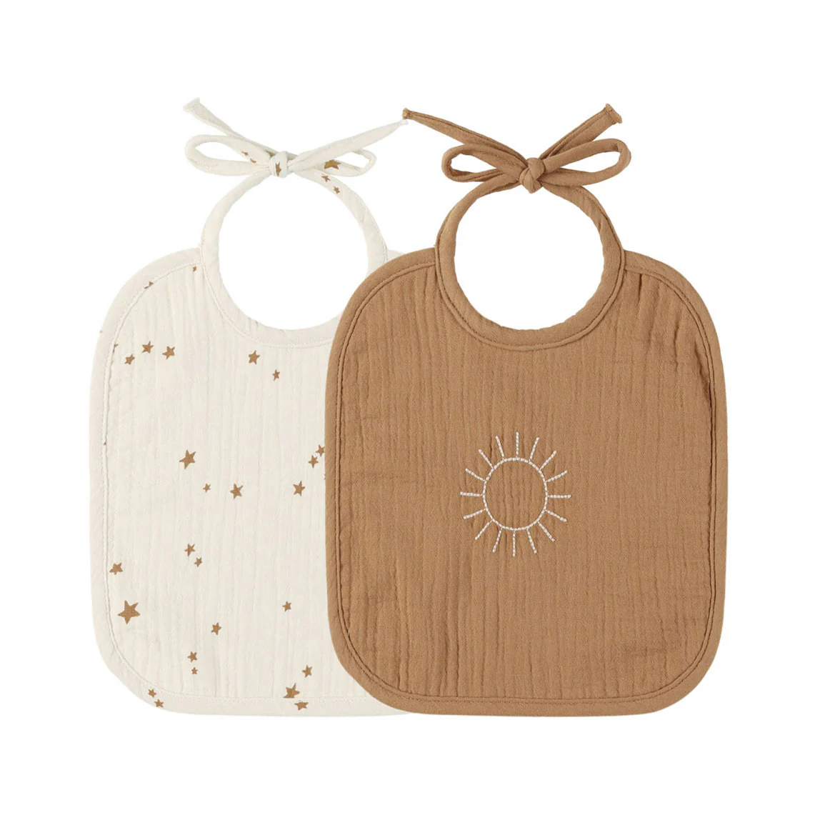 Quincy Mae Stars, Golden Woven Tie Bib, 2 Pack