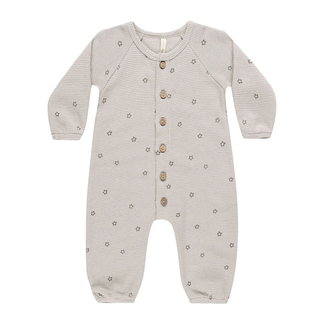 Quincy Mae Stars Waffle Long Sleeve Jumpsuit