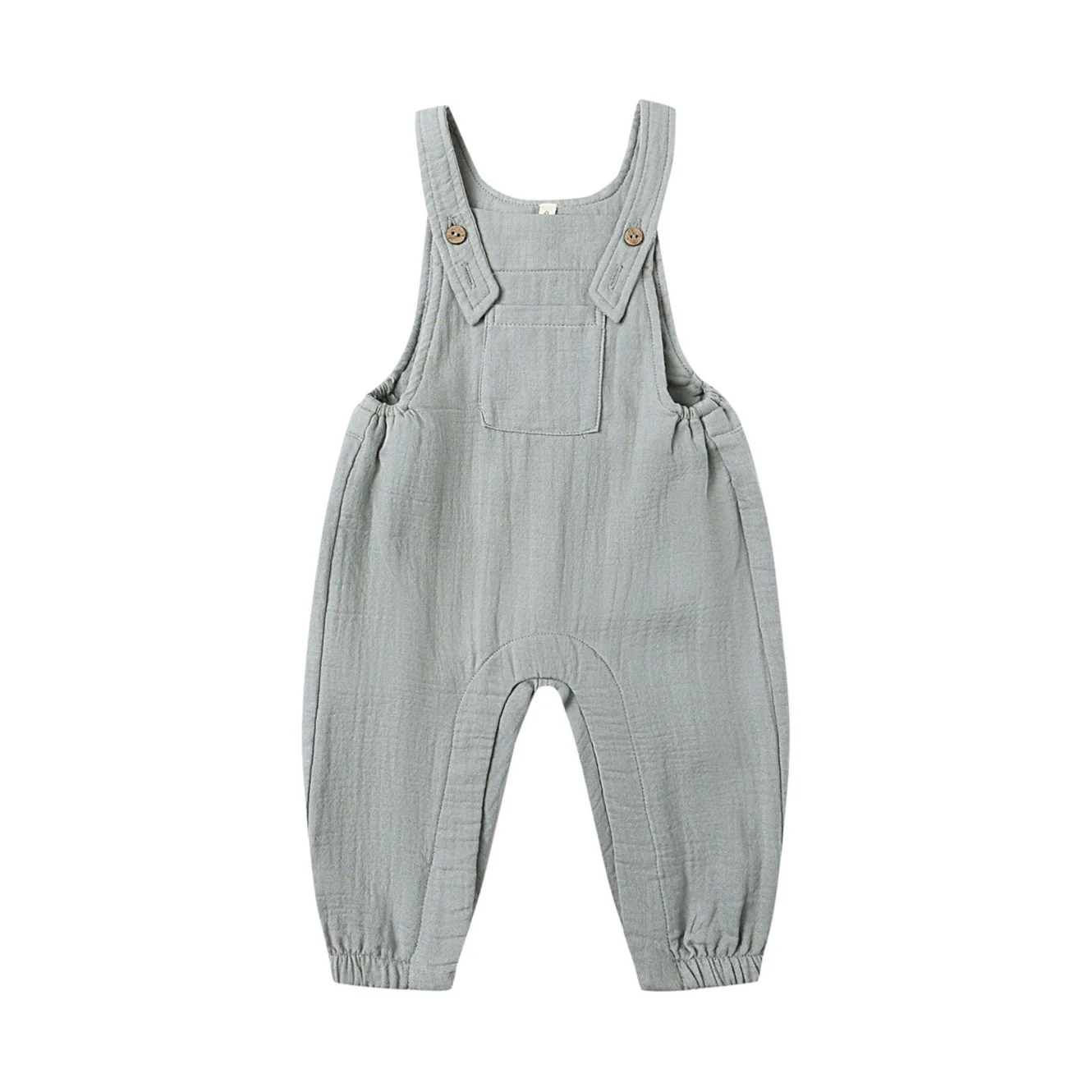 Quincy Mae Steel Blue Baby Overall