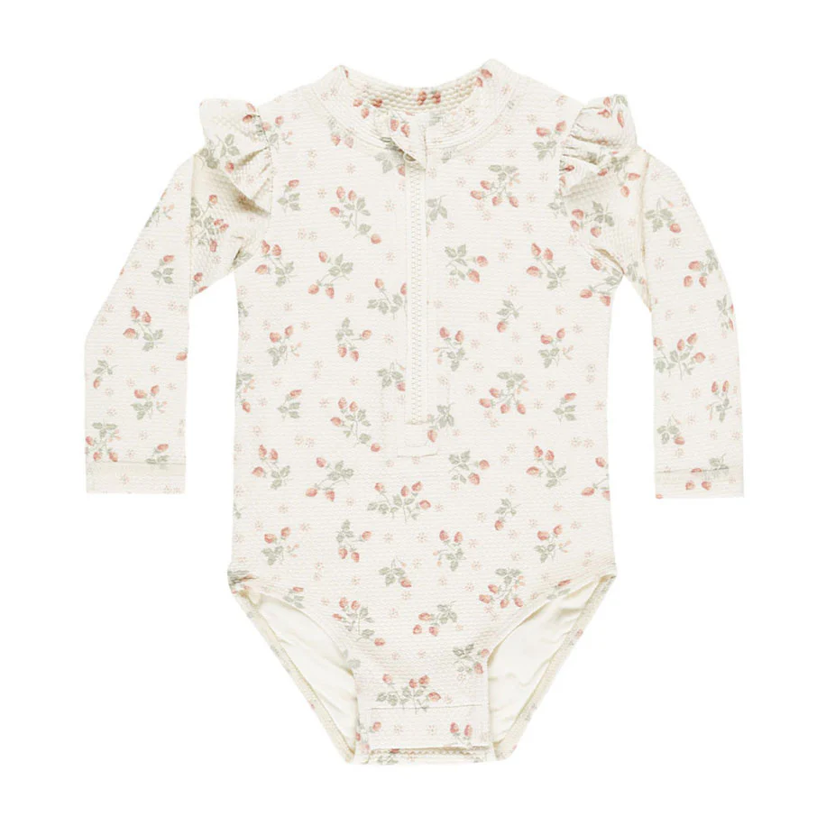 Quincy Mae Strawberries Byron Rashguard One-Piece
