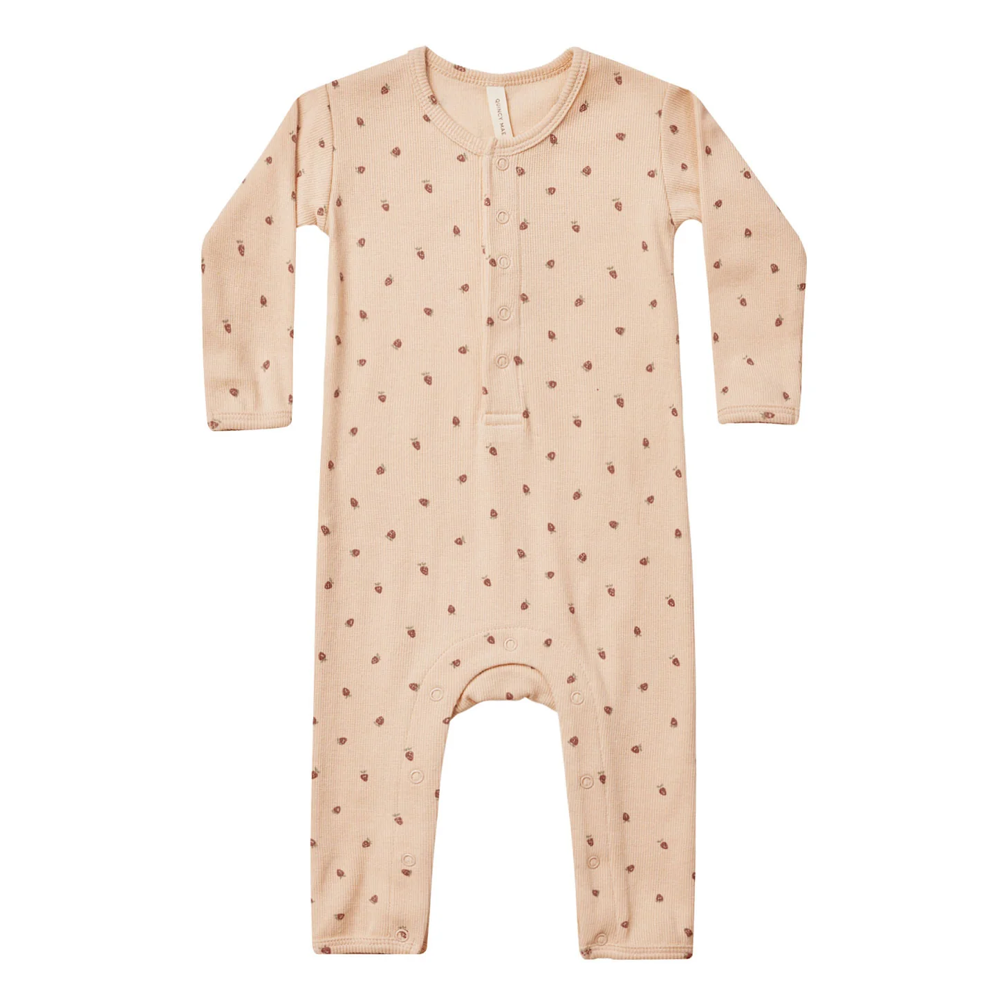 Quincy Mae Strawberries Ribbed Baby Jumpsuit