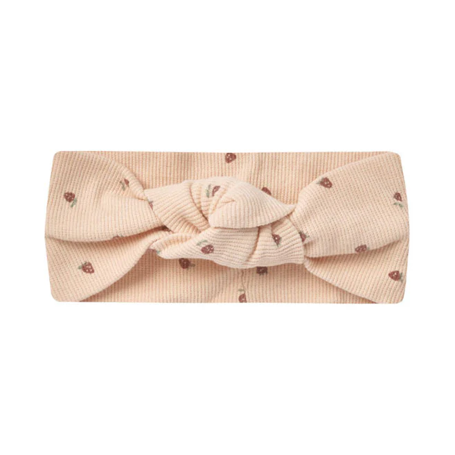 Quincy Mae Strawberries Ribbed Knotted Headband