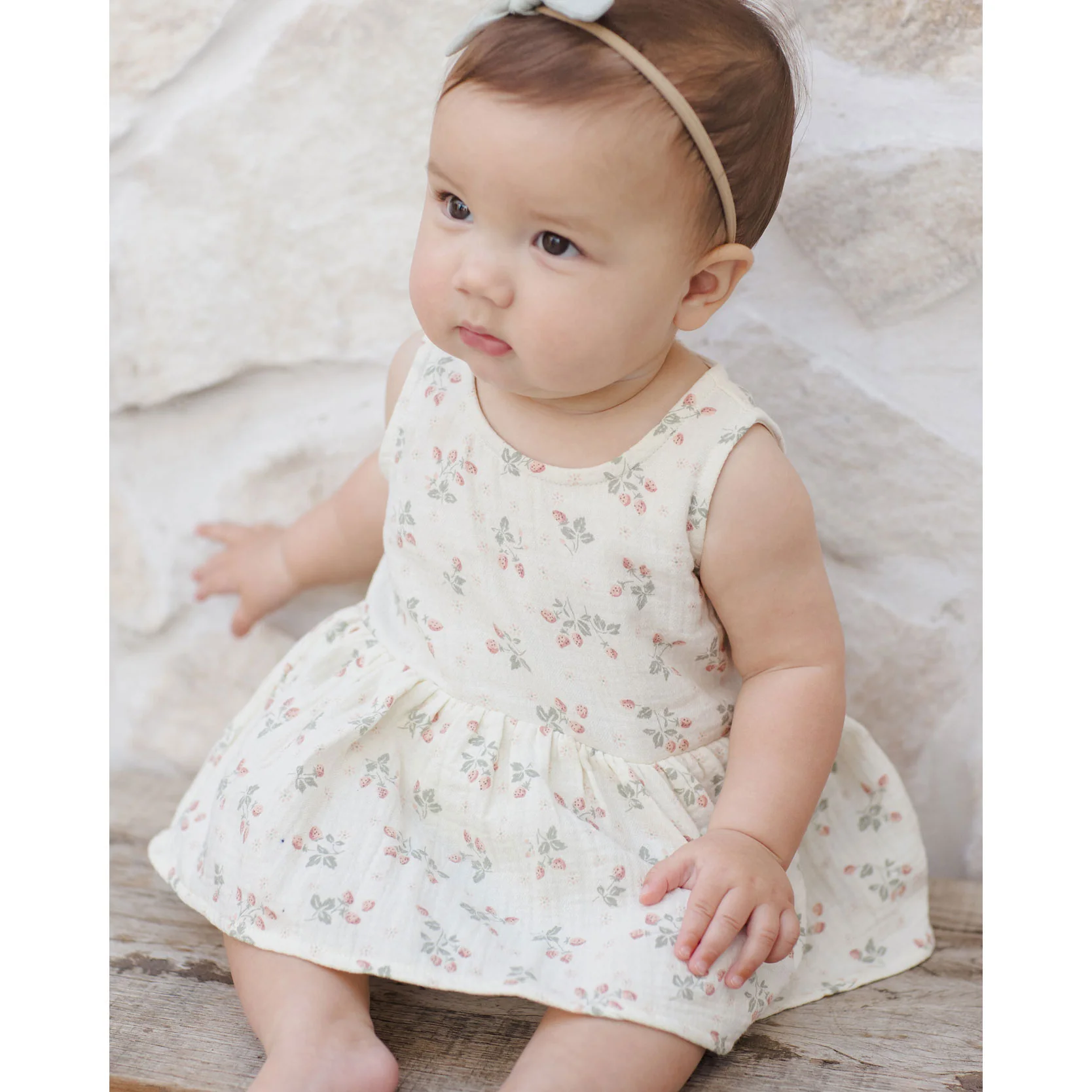 Quincy Mae Strawberries Skirted Tank Romper - Image 2