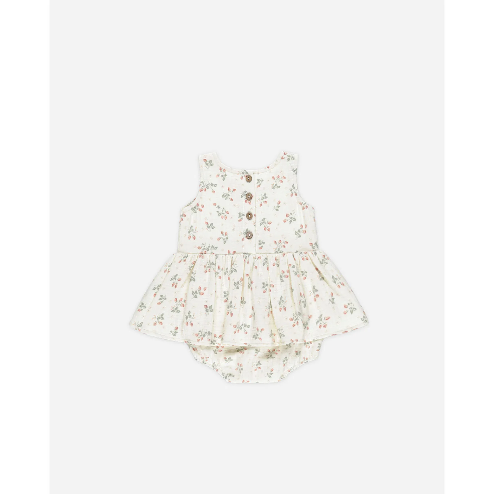 Quincy Mae Strawberries Skirted Tank Romper - Image 3