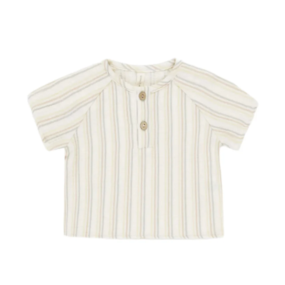 Quincy Mae Summer Stripe Short Sleeve Zion Shirt