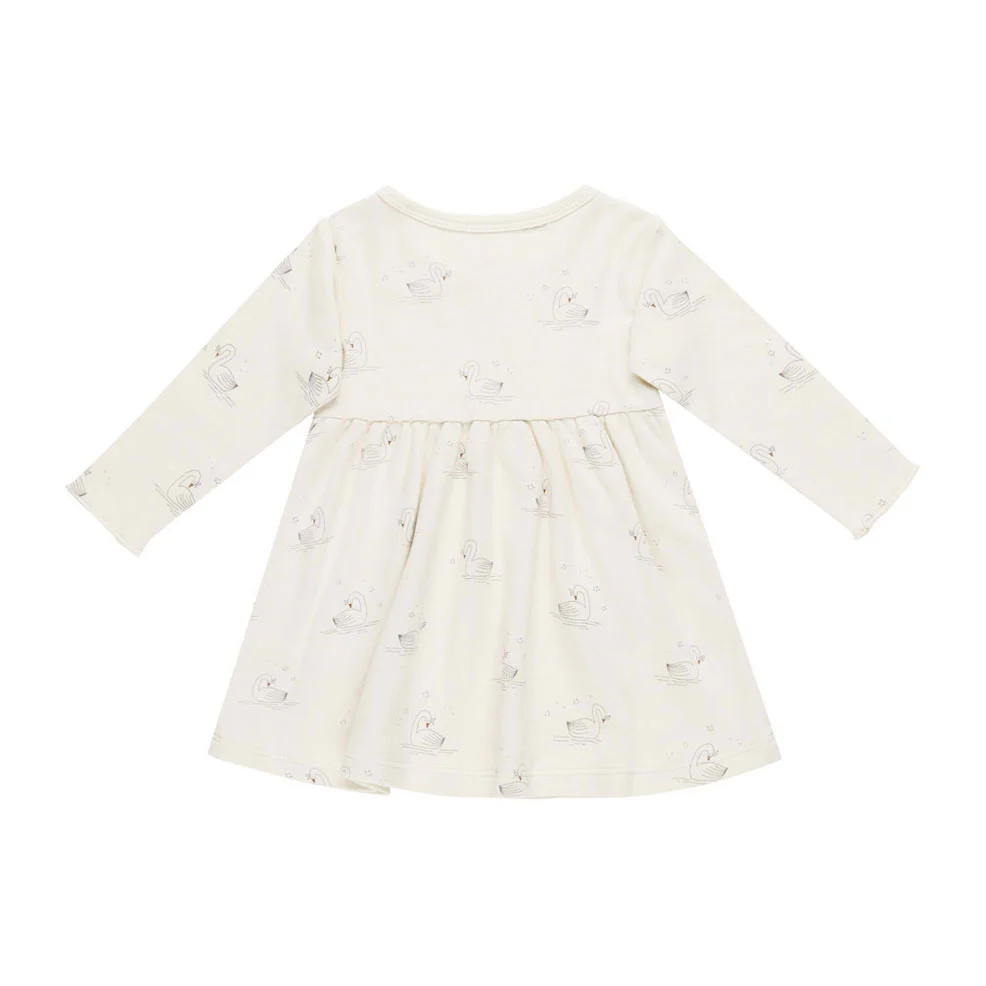 Quincy Mae Swan Long Sleeve Baby Dress - Image 2