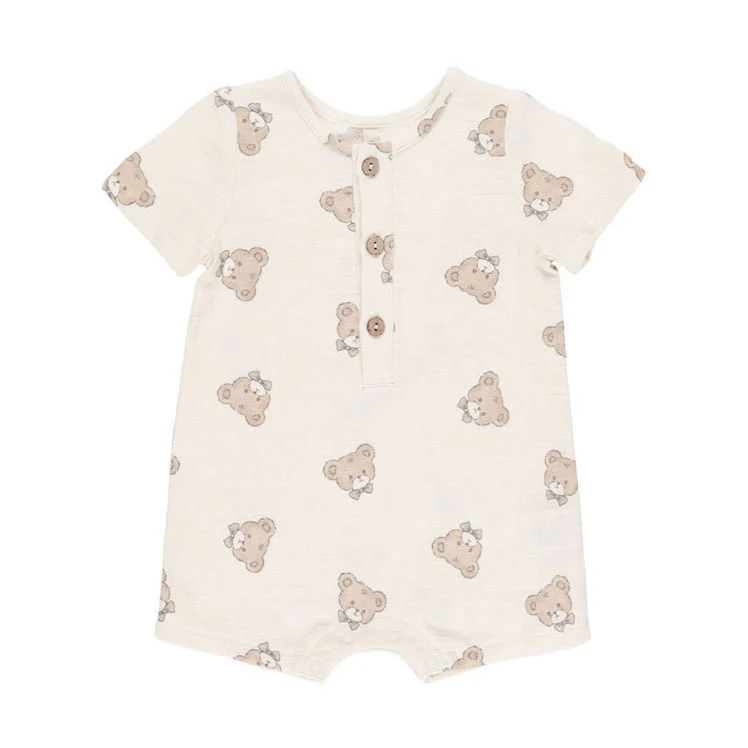 Quincy Mae Teddy Short Sleeve Woven Romper