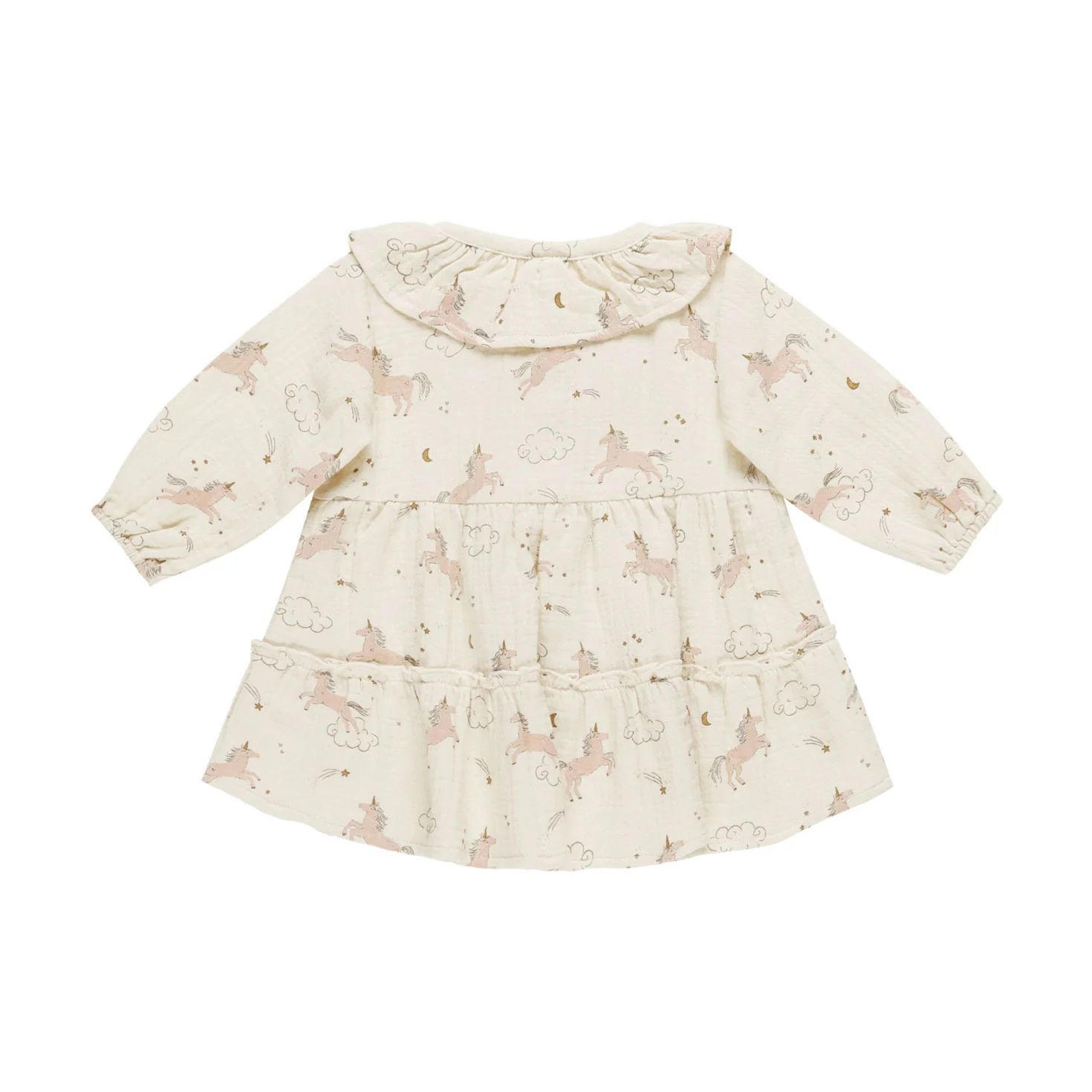 Quincy Mae Unicorn Ruffle Collar Button Dress - Image 2