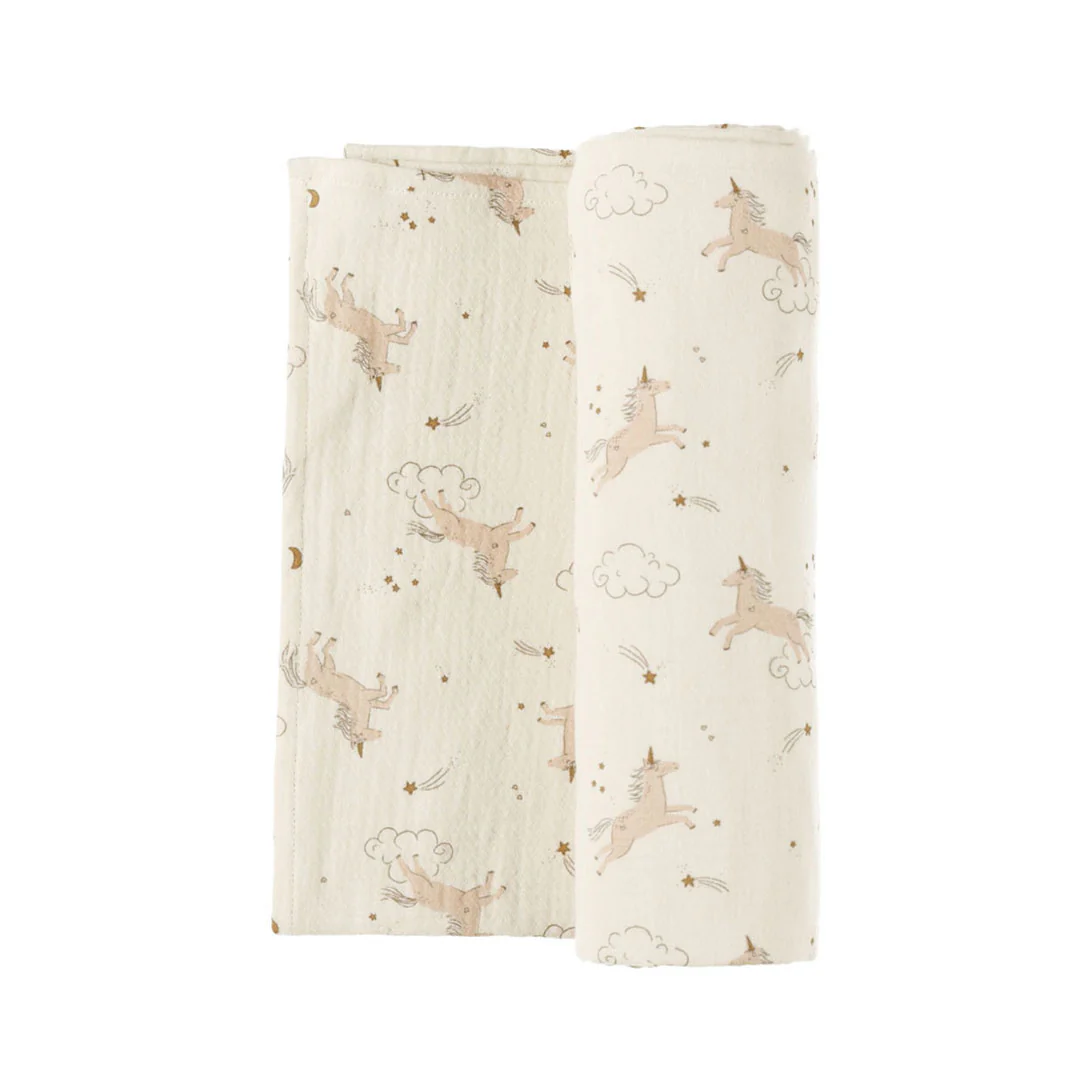 Quincy Mae Unicorns Woven Swaddle - Image 2