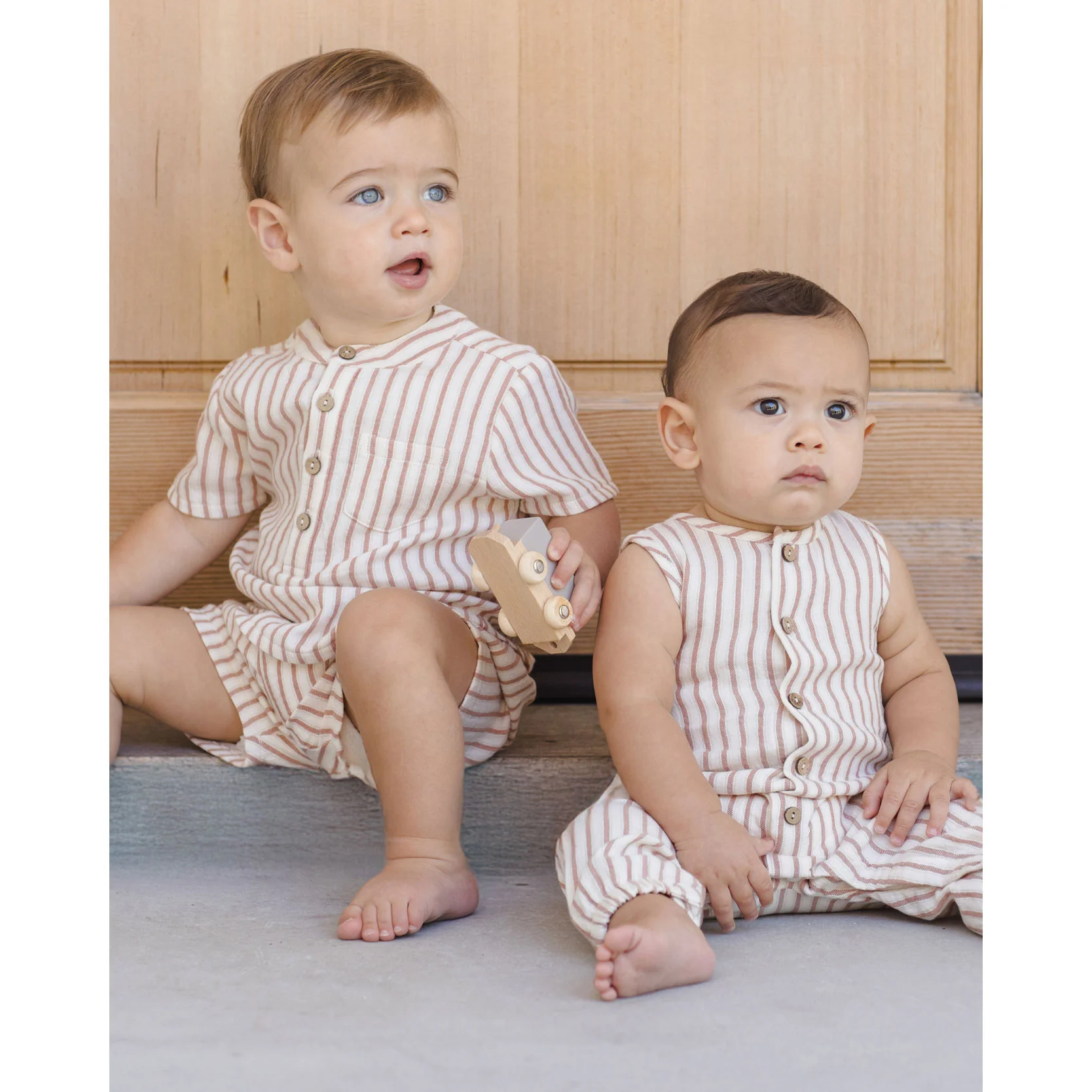 Quincy Mae Vintage Stripe Woven Jumpsuit - Image 2