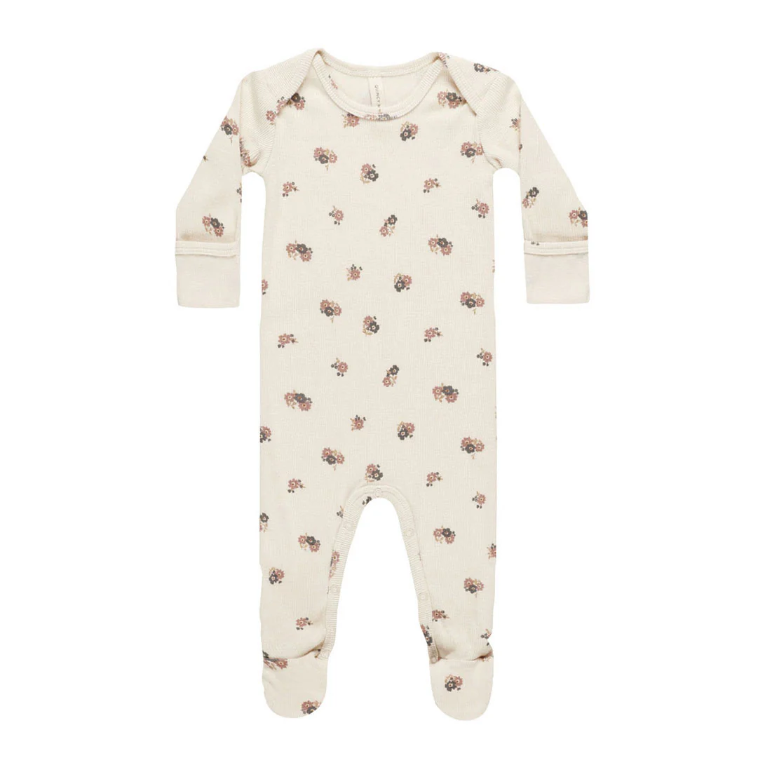 Quincy Mae Wild Flowers Ribbed Footie
