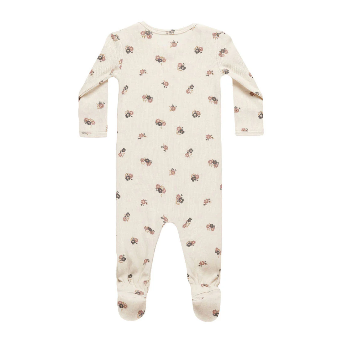 Quincy Mae Wild Flowers Ribbed Footie - Image 2