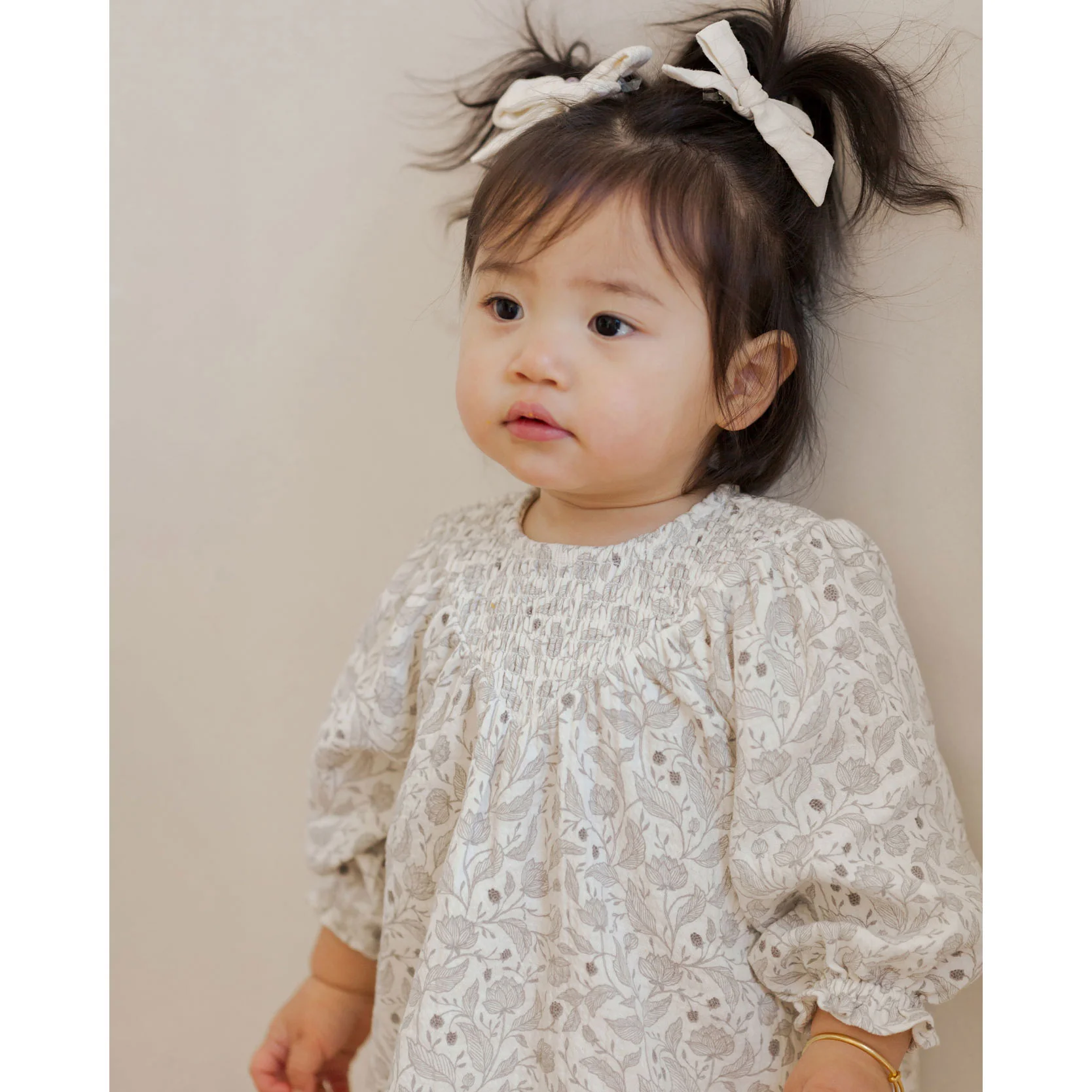 Quincy Mae Winter Floral V Smocked Dress - Image 2