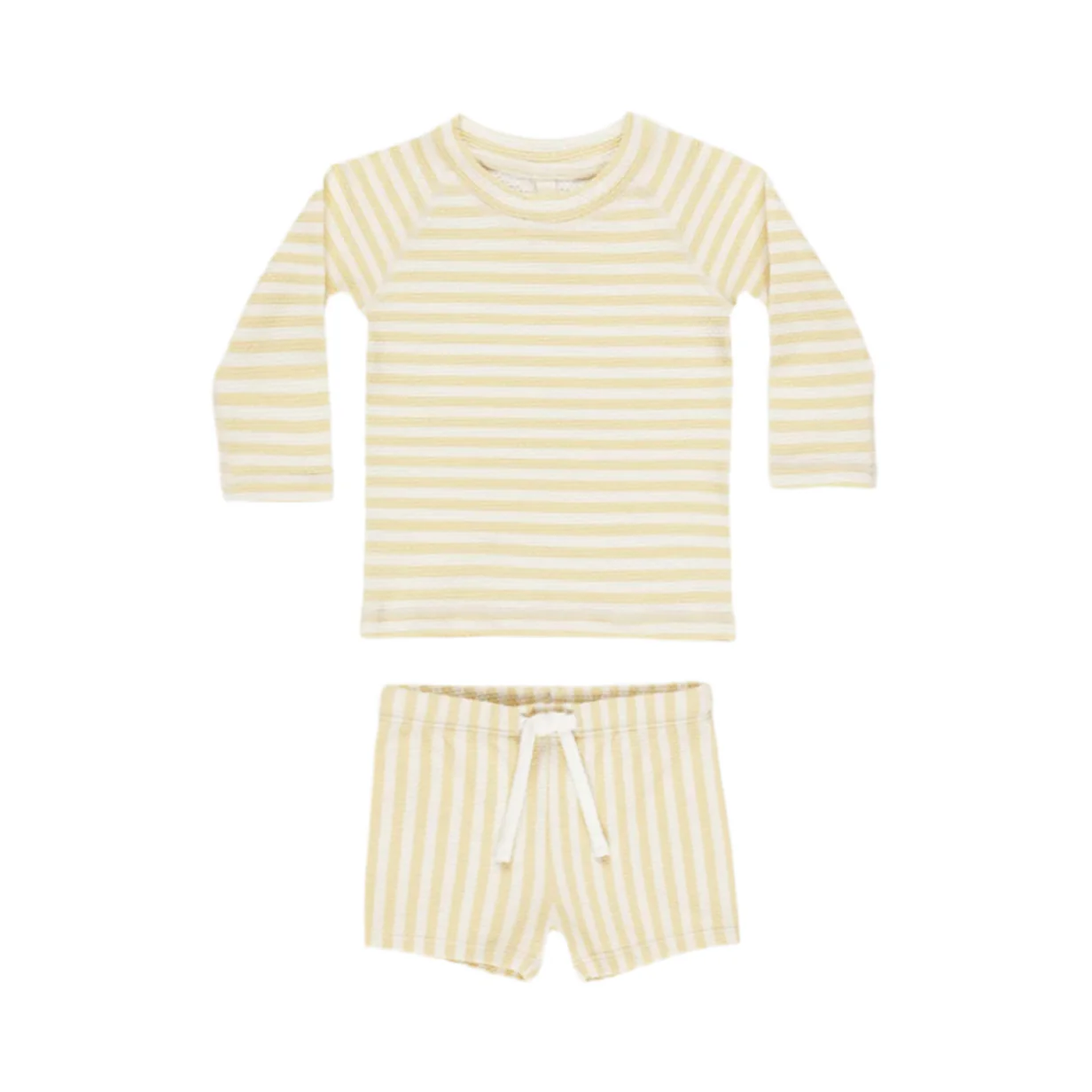 Quincy Mae Yellow Stripe Finn Rashguard + Short Set