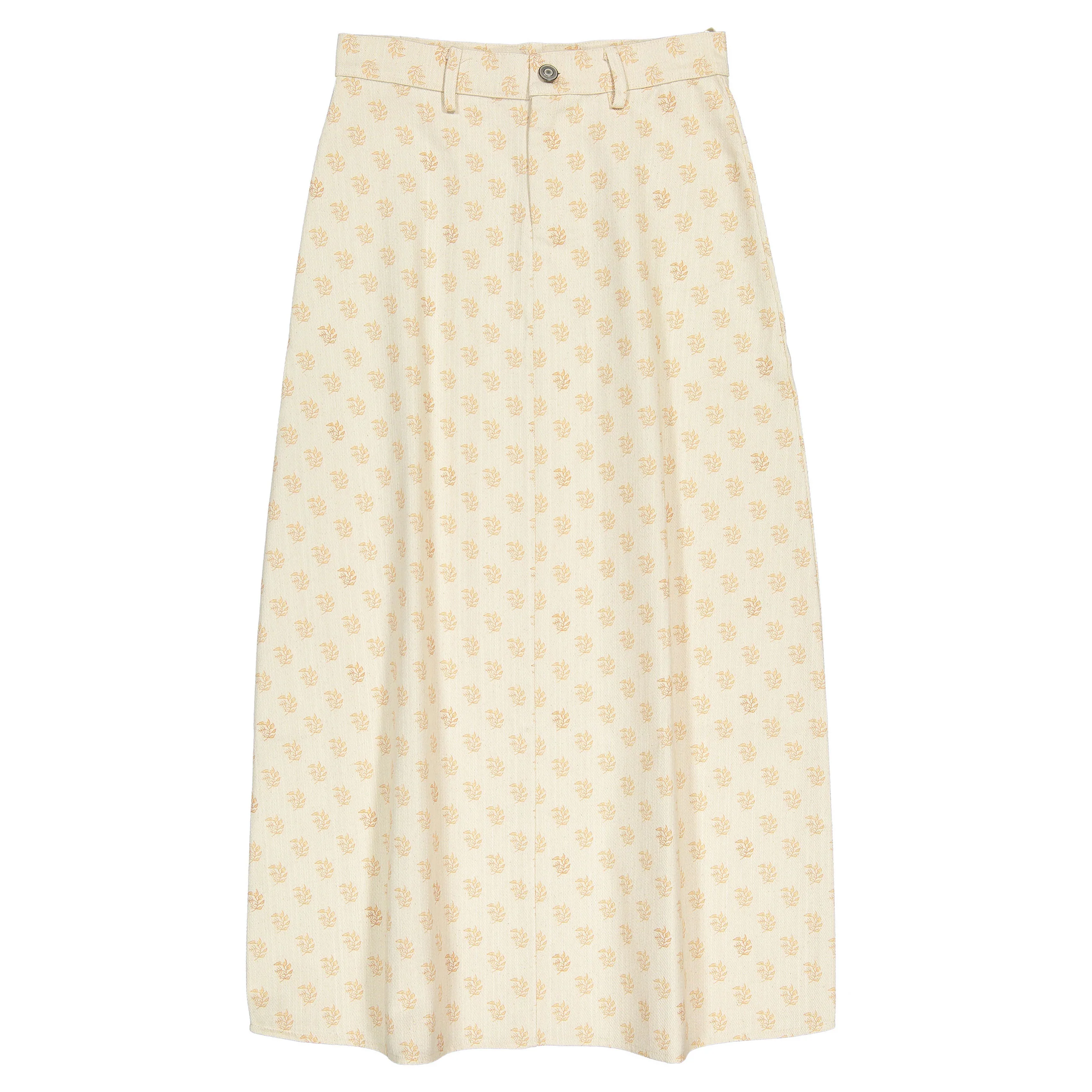 ROWE Beige Leaf Denim Skirt