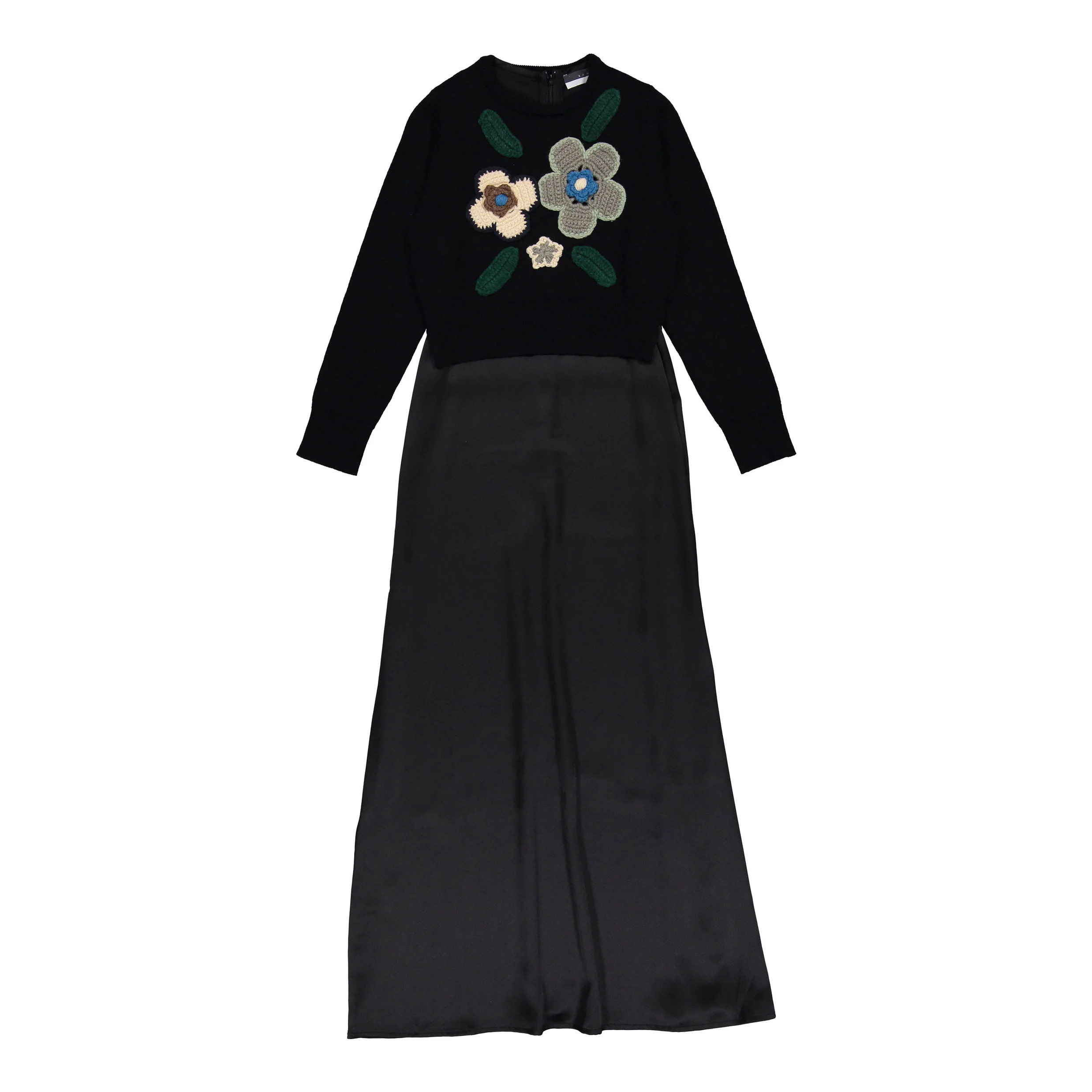 ROWE Black Flower Sweater With Slip Dress