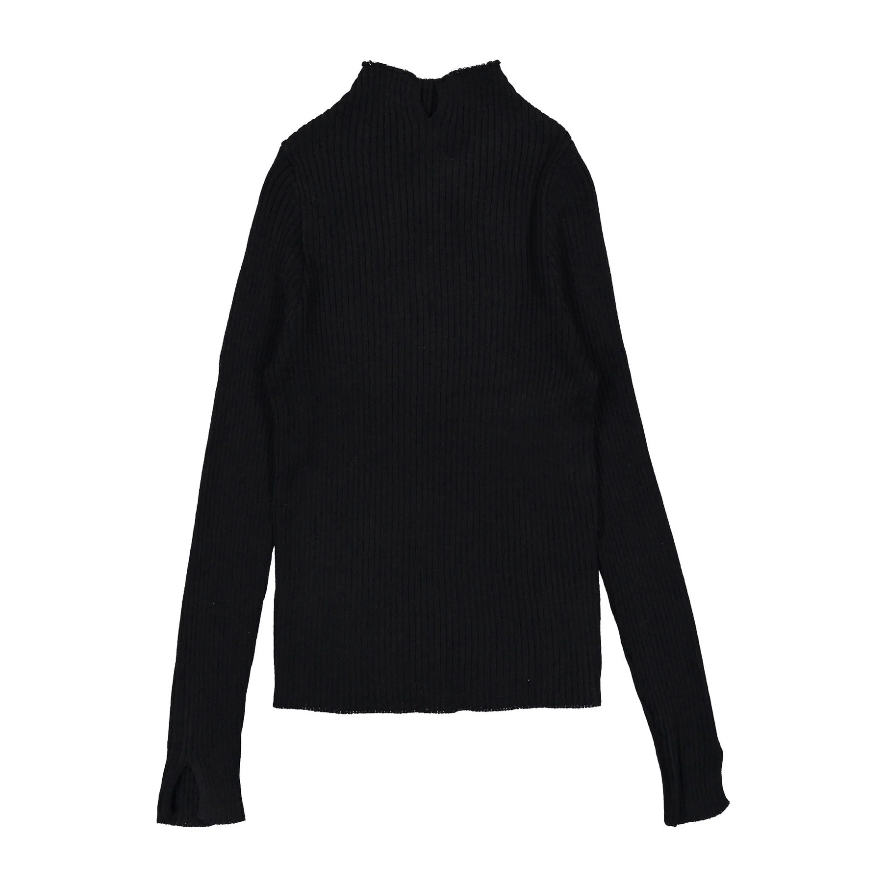 ROWE Black Ribbed Mock Neck