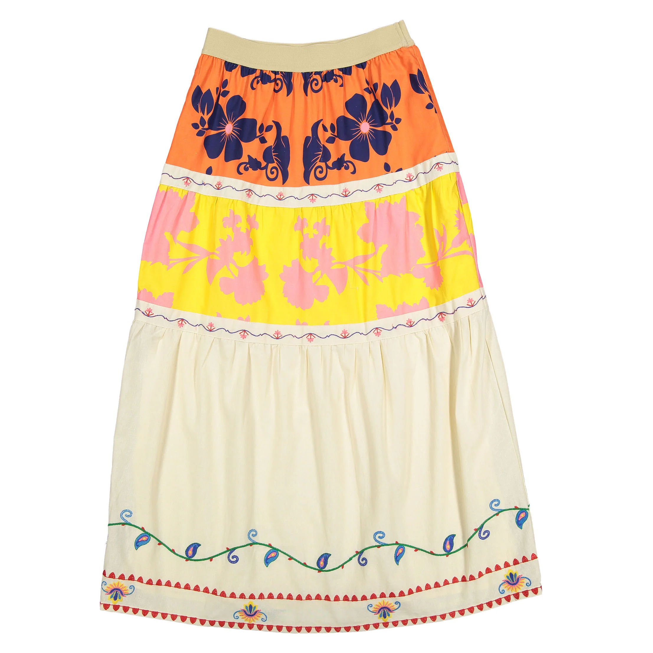 ROWE Ecru Multi Tiered Skirt