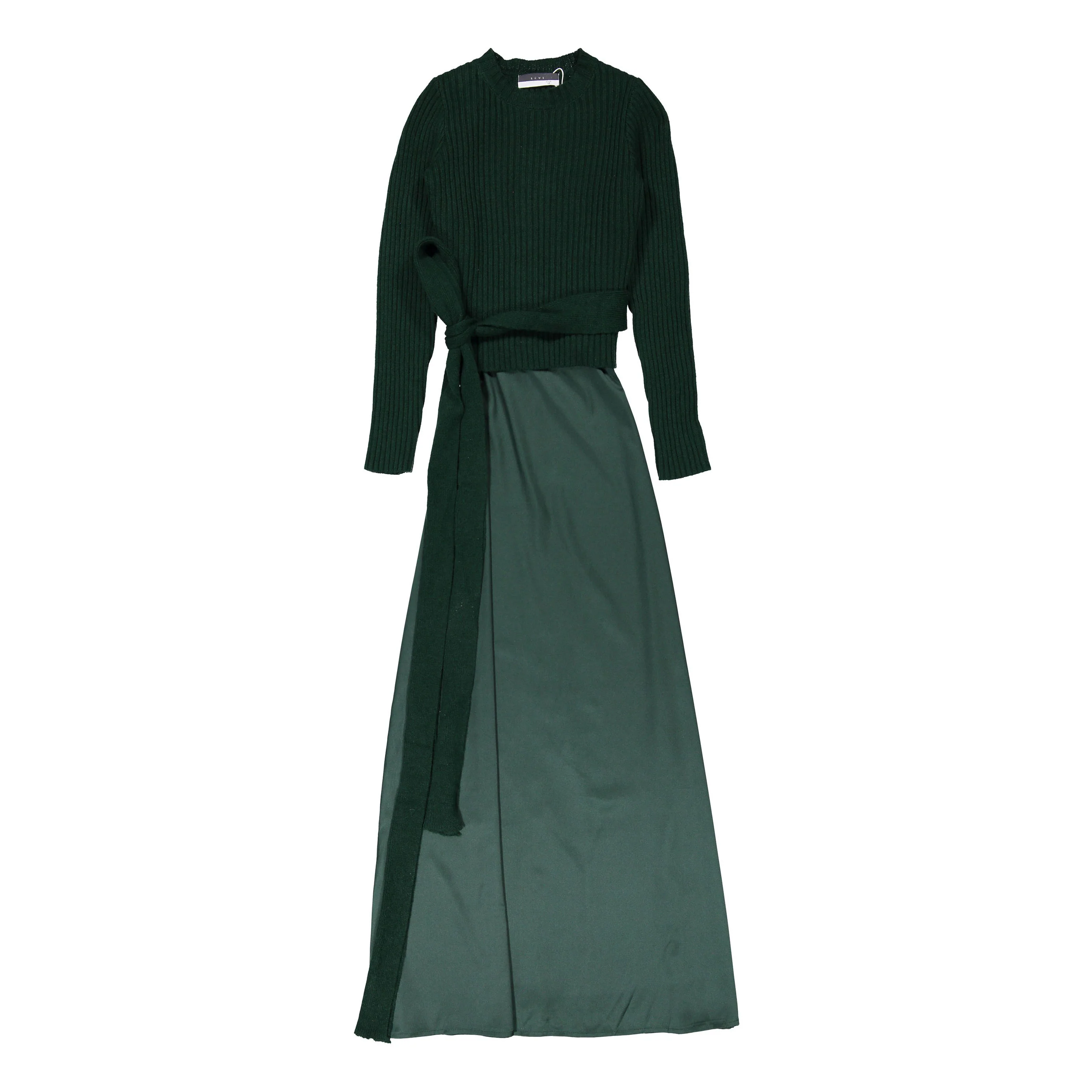 ROWE Emerald Green Dress with Knit Overlay
